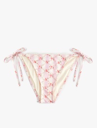 Koton X Sibil Çetinkaya - Yanları İpli Fiyonk Detaylı Çiçekli Bikini Alt