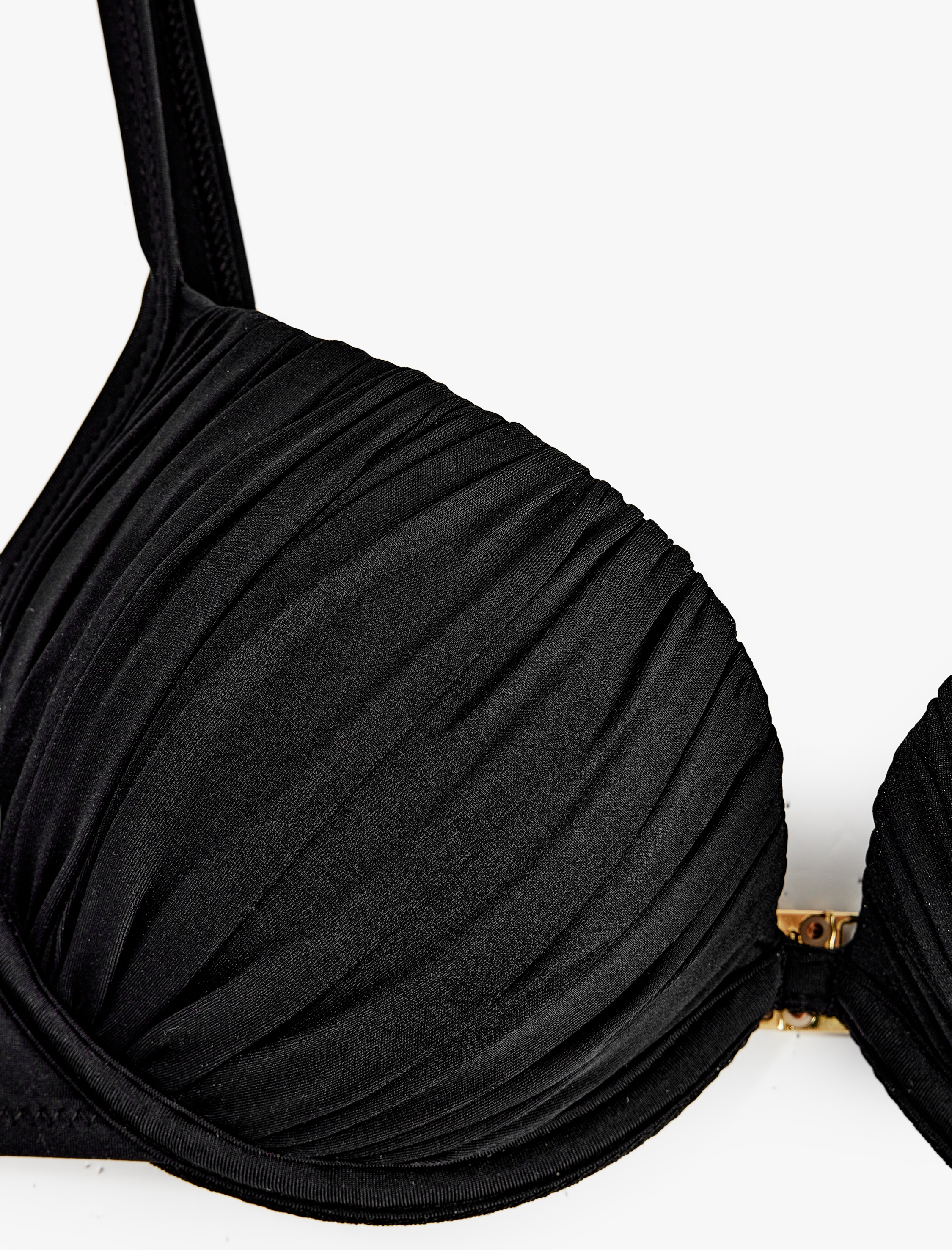   Kalp Yaka Büzgülü Push-Up Bikini Üstü