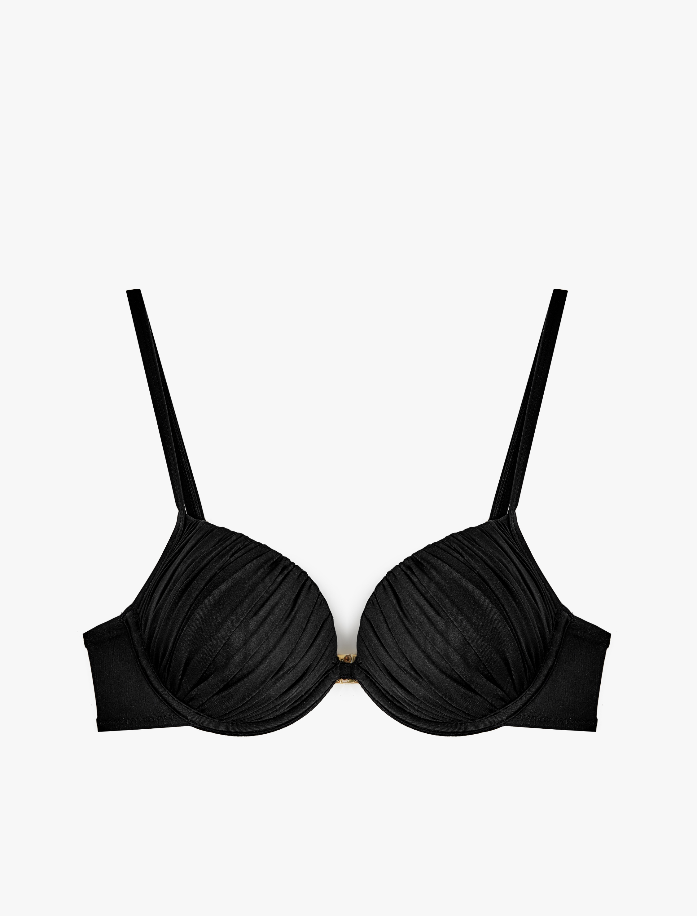  Kalp Yaka Büzgülü Push-Up Bikini Üstü