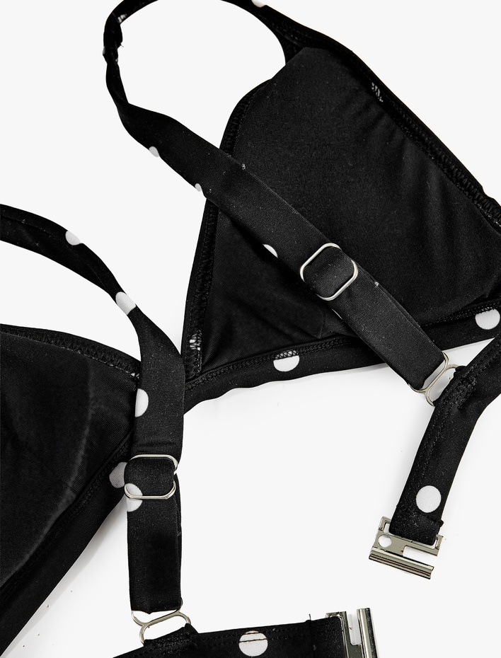  Puantiye Desenli Bralet Bikini Üst