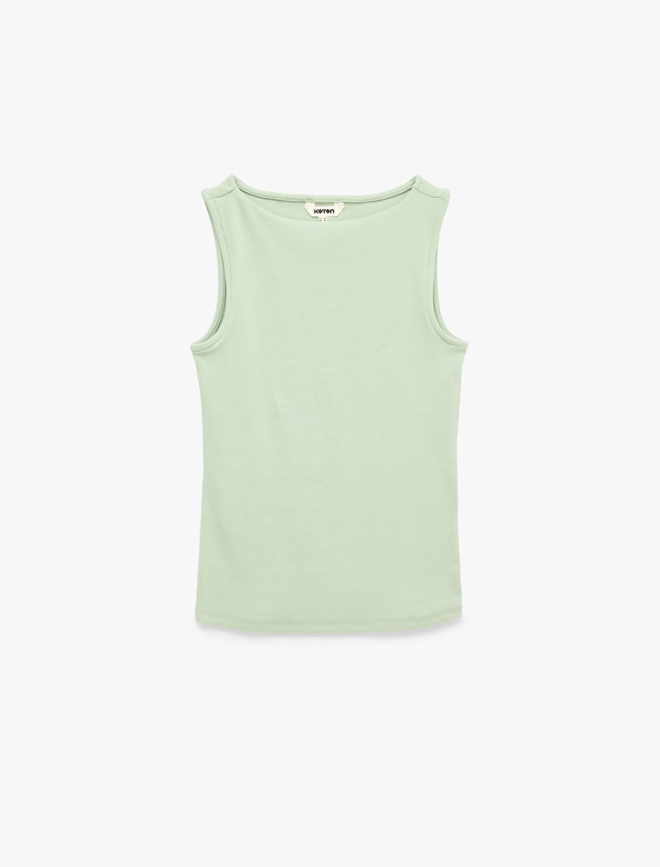   Pamuklu Slim Fit Kolsuz Kayık Yaka Bluz