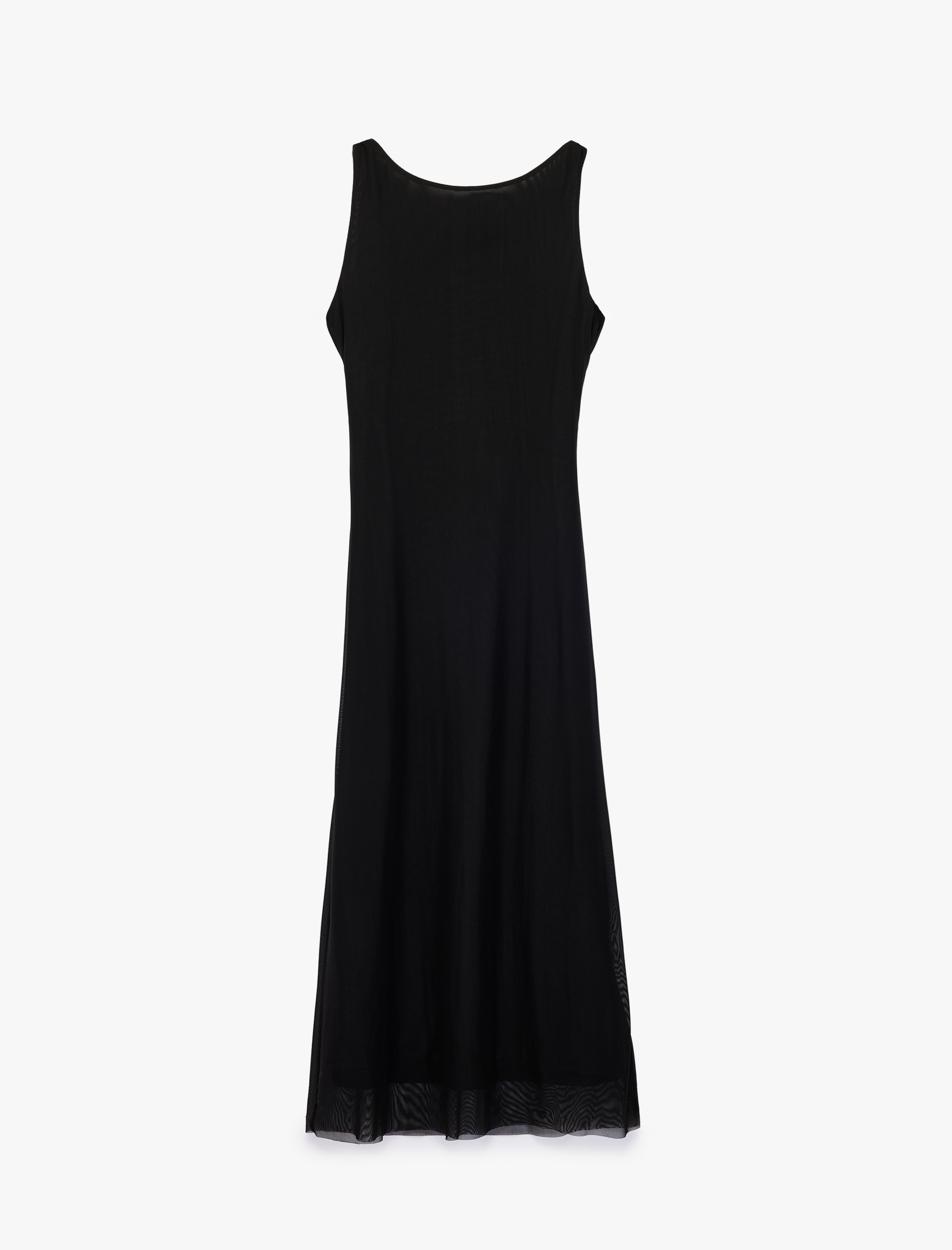   Slim Fit Asimetrik Drapeli Kayık Yuvarlak Yaka Kolsuz Midi Elbise