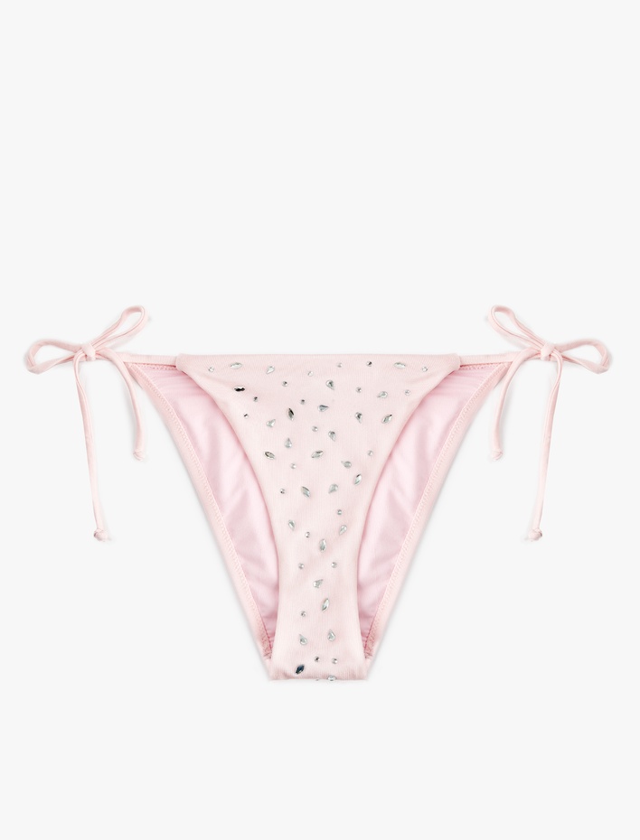  Koton X Sibil Çetinkaya - Yanları İpli Taş Detaylı Bikini Altı