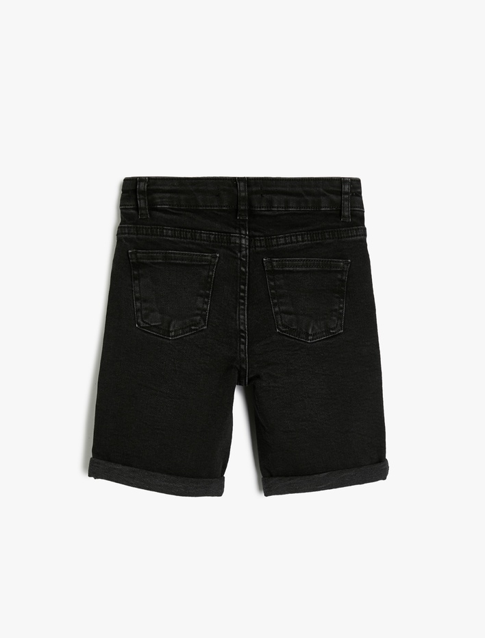 Erkek Çocuk Kot Şort Cepli Pamuklu - Slim Fit