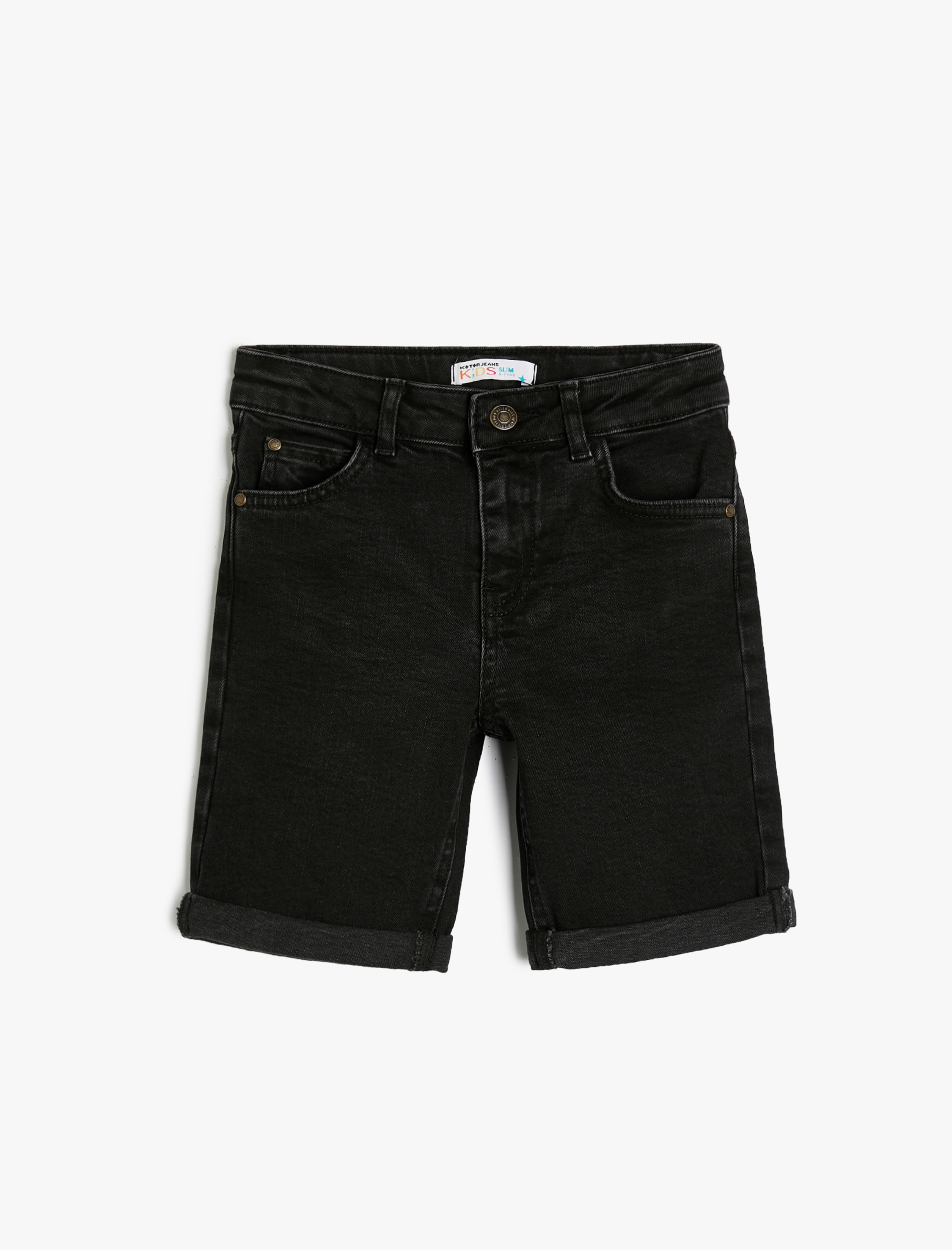  Erkek Çocuk Kot Şort Cepli Pamuklu - Slim Fit