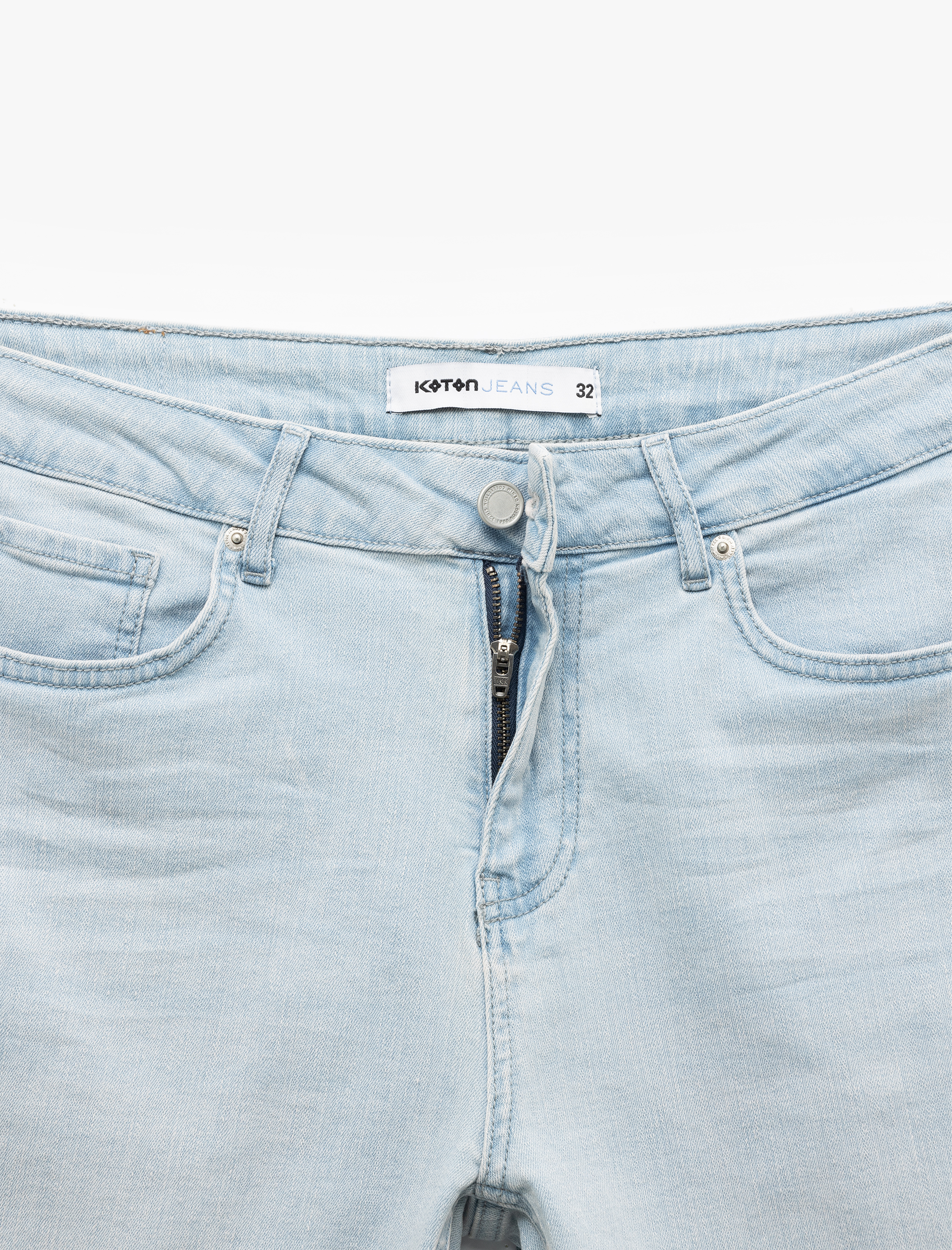  Kot Şort Slim Fit Cep Detaylı Pamuklu