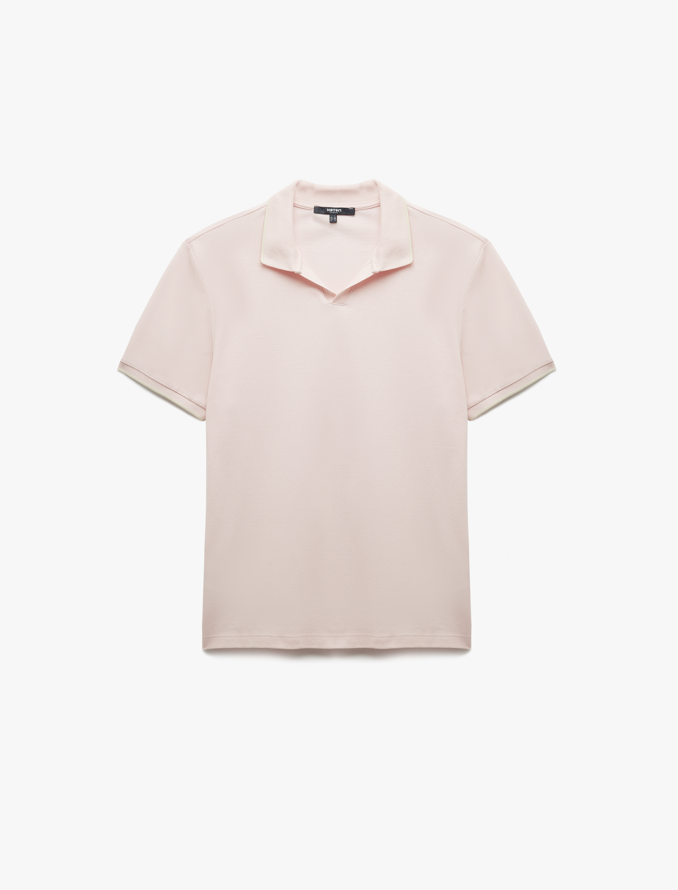   Kontrast Detaylı Pamuklu Pike Kumaş Kısa Kollu Slim Fit Polo Yaka Tişört