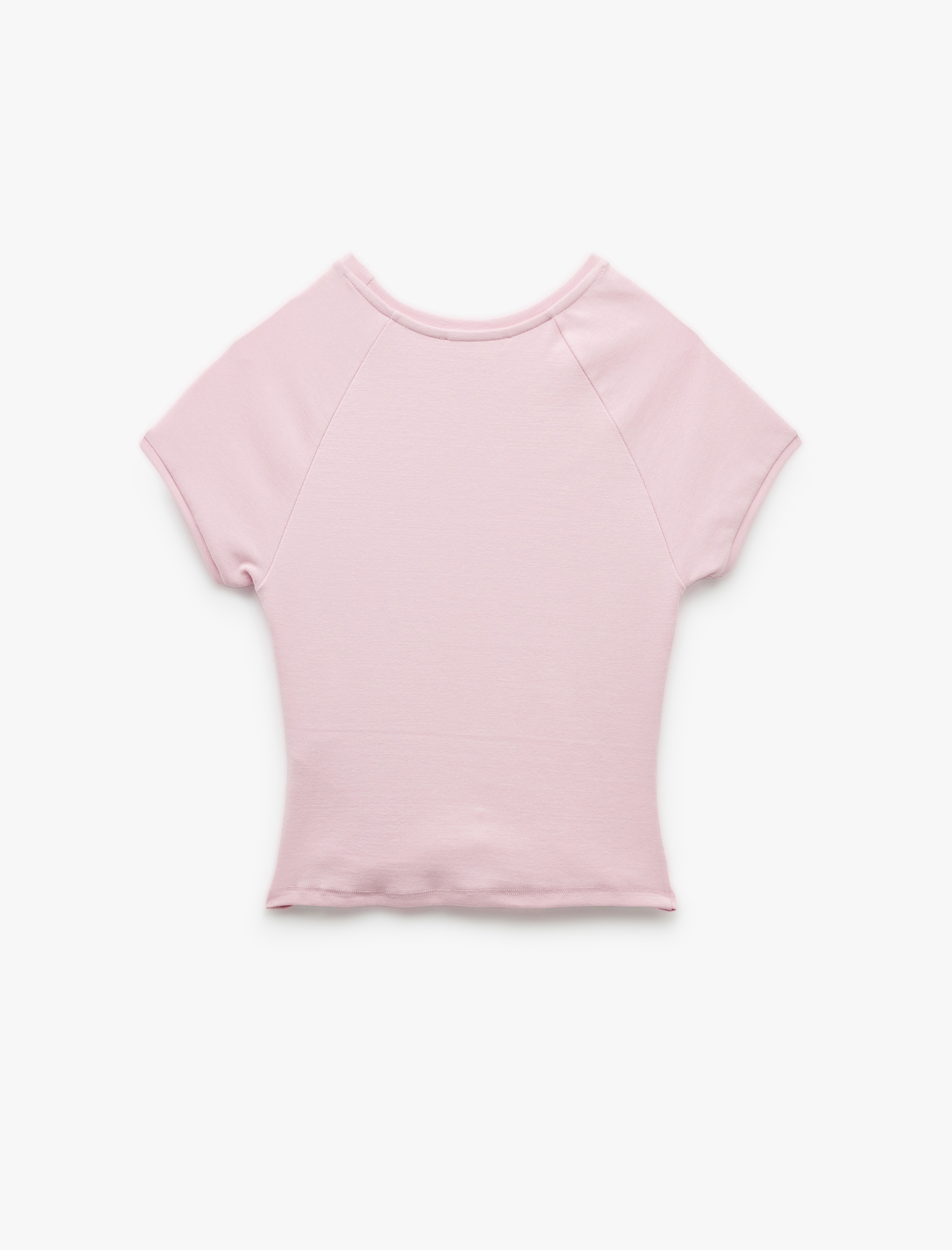   Pamuklu Slim Fit Kısa Kollu Bisiklet Yaka Basic Crop Tişört