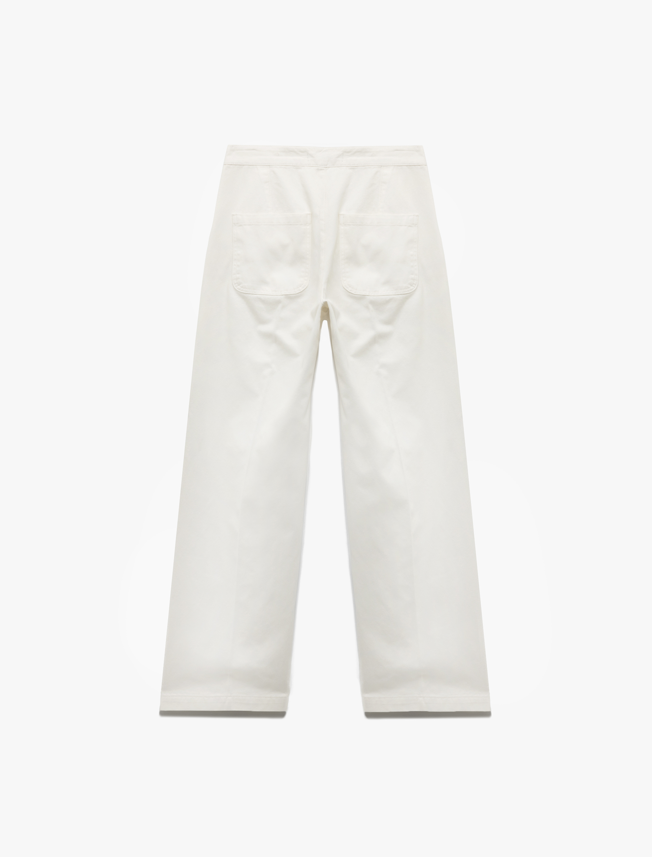   Yüksek Bel Pamuklu Rahat Kalıp Düğme Detaylı Geniş Paça Pantolon - Wide Leg Jean