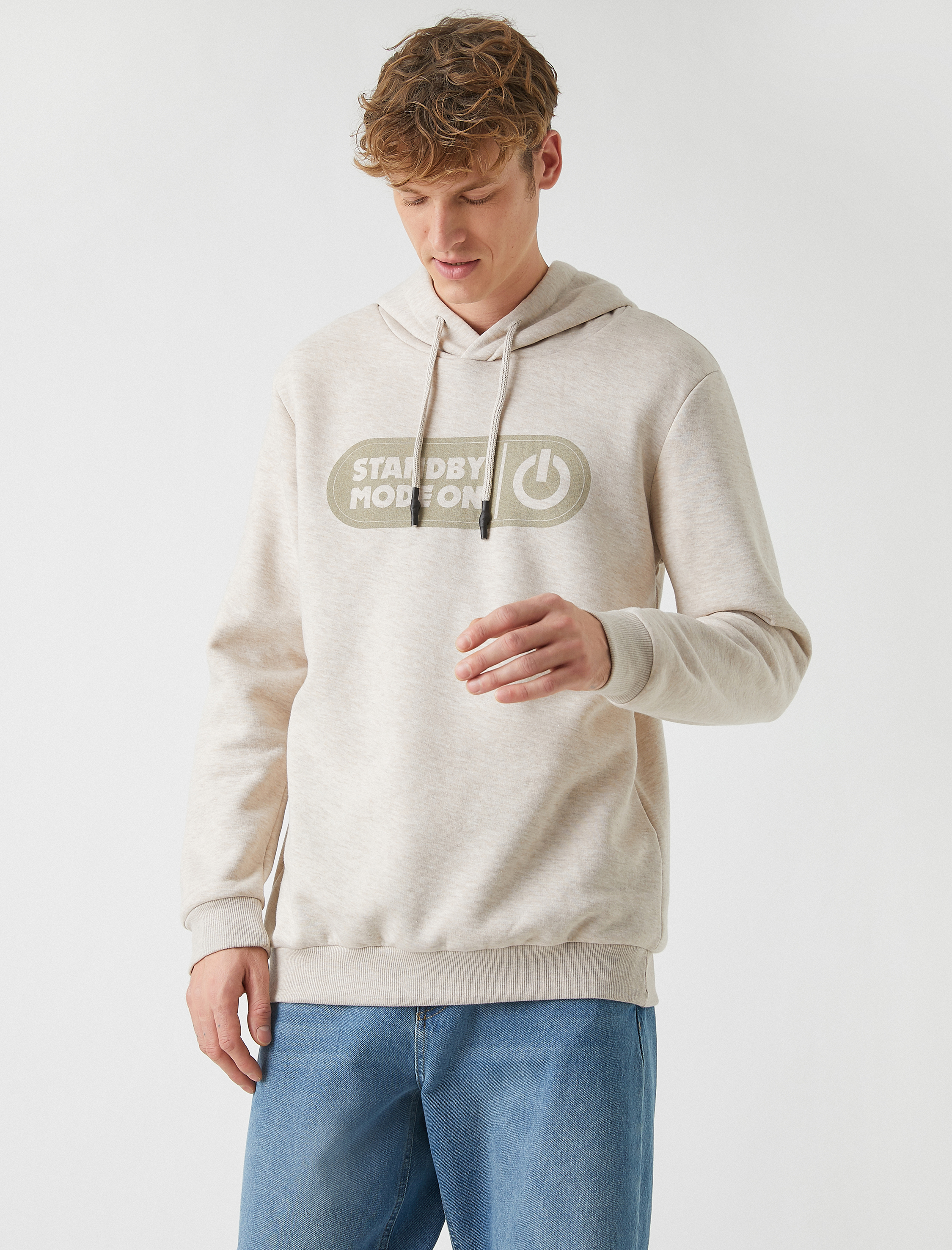   Baskılı Sweatshirt Kapüşonlu