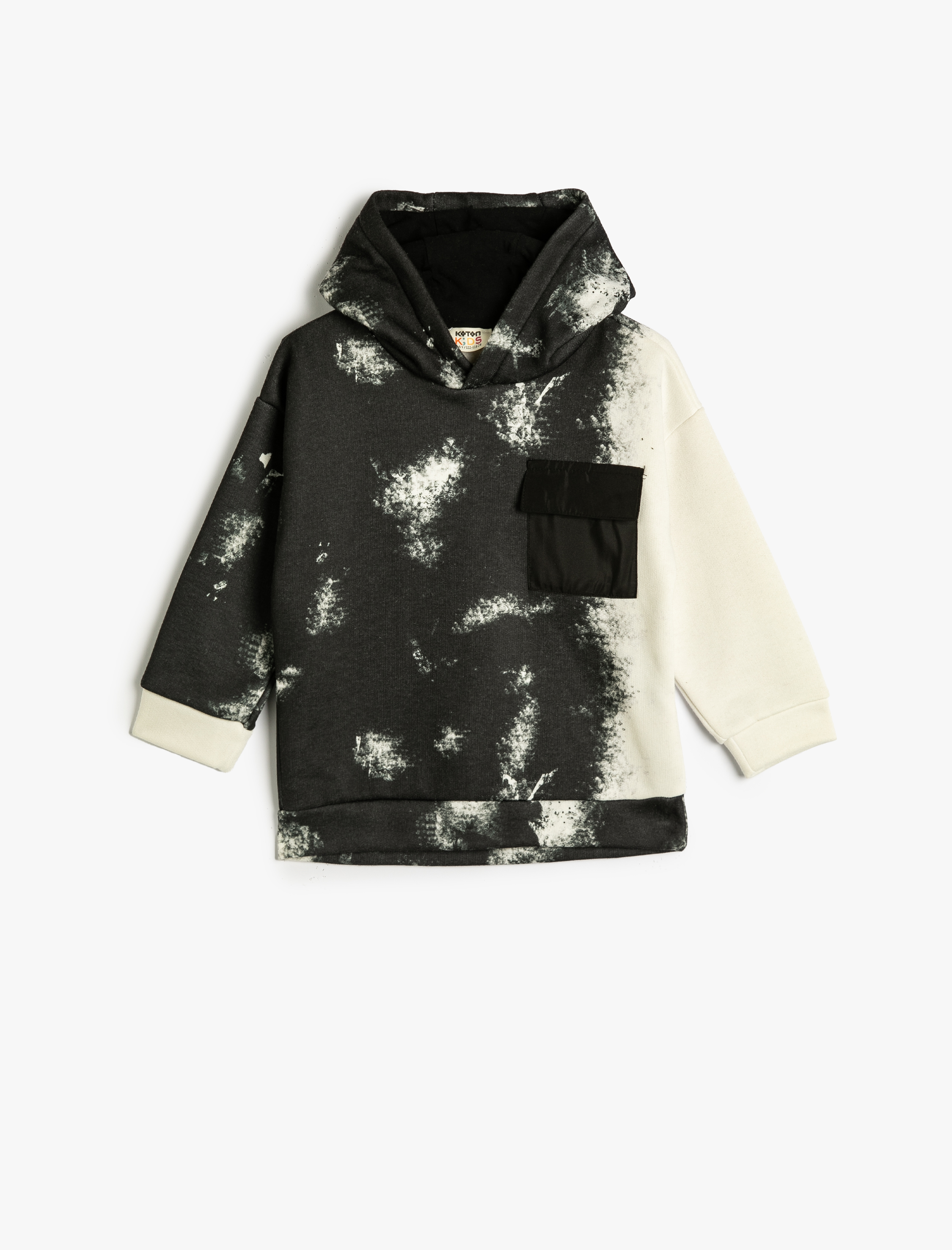  Erkek Çocuk Kapüşonlu Sweatshirt Renk Geçişli Cep Detaylı