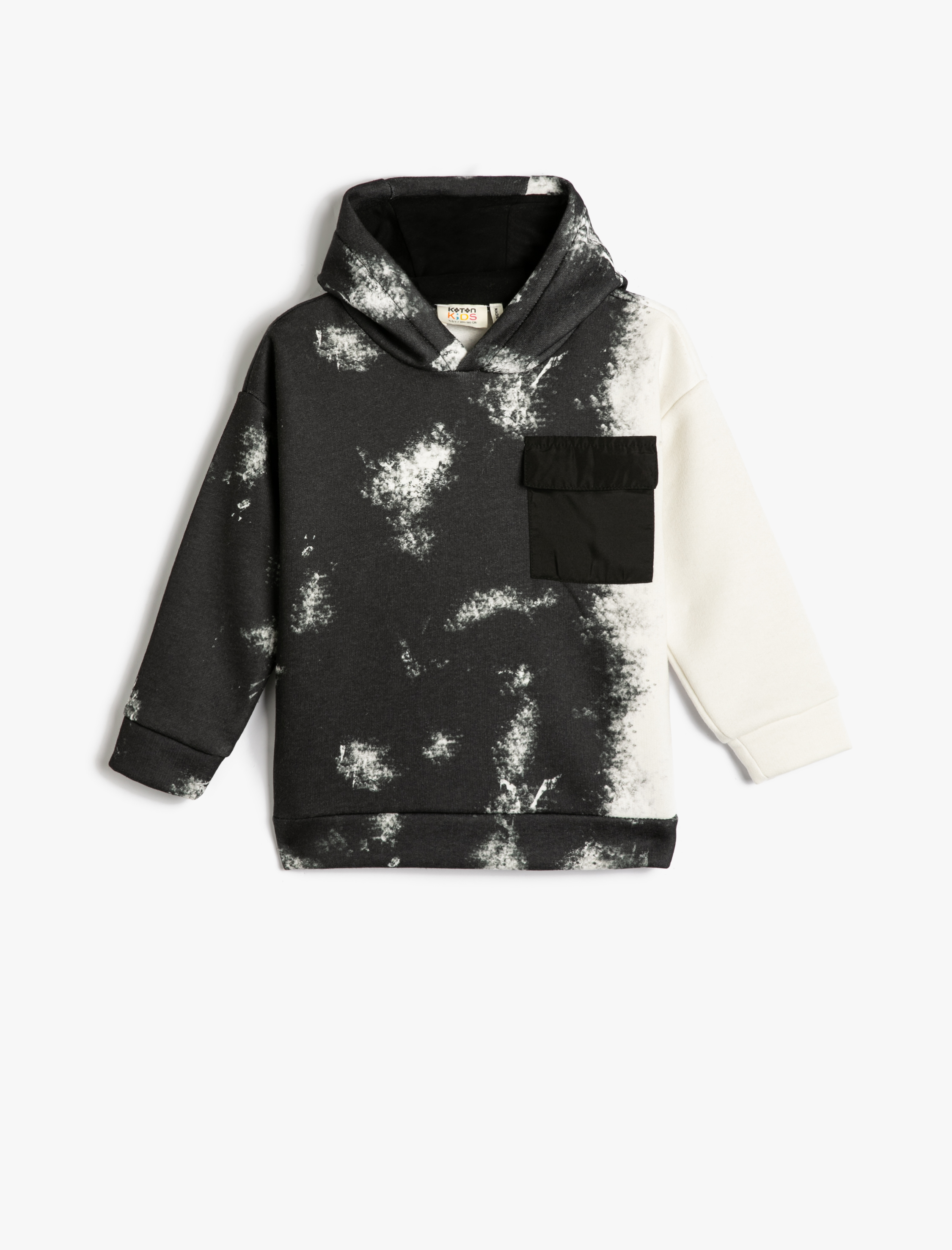  Erkek Çocuk Kapüşonlu Sweatshirt Renk Geçişli Cep Detaylı