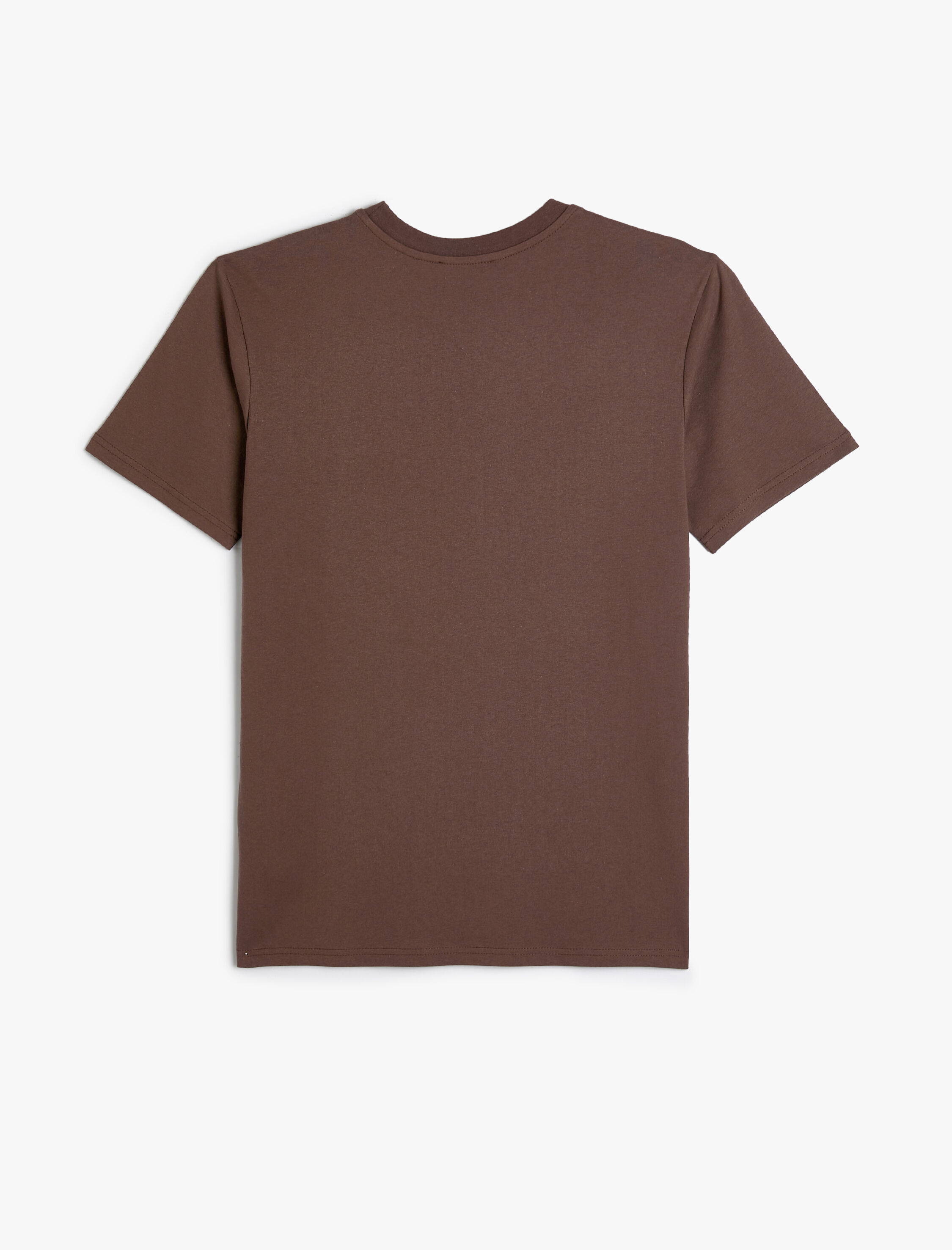   Slogan İşlemeli Tişört Slim Fit Bisiklet Yaka Kısa Kollu Pamuklu