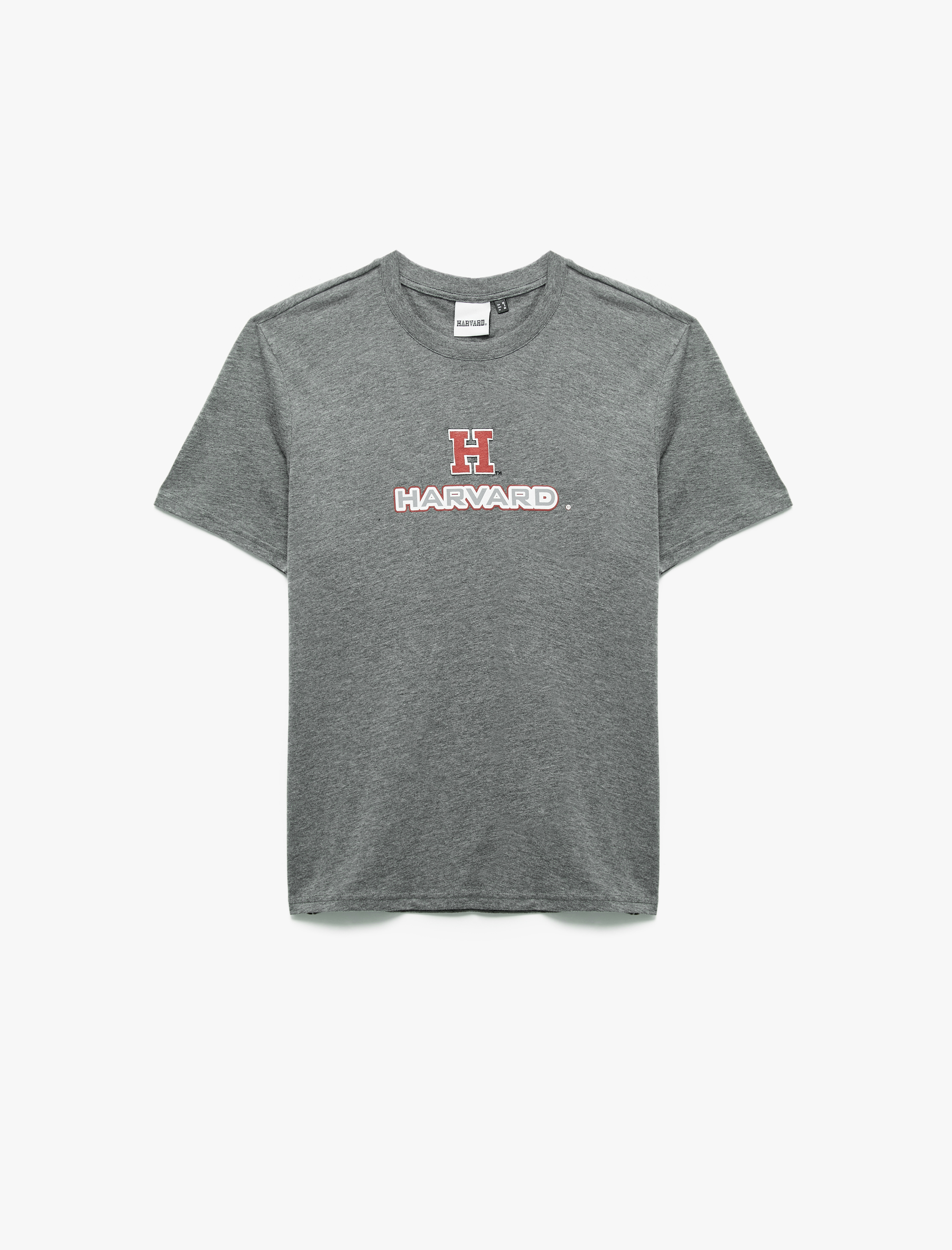   Kısa Kollu Regular Fit Bisiklet Yaka Baskılı Lisanslı Harvard Tişört
