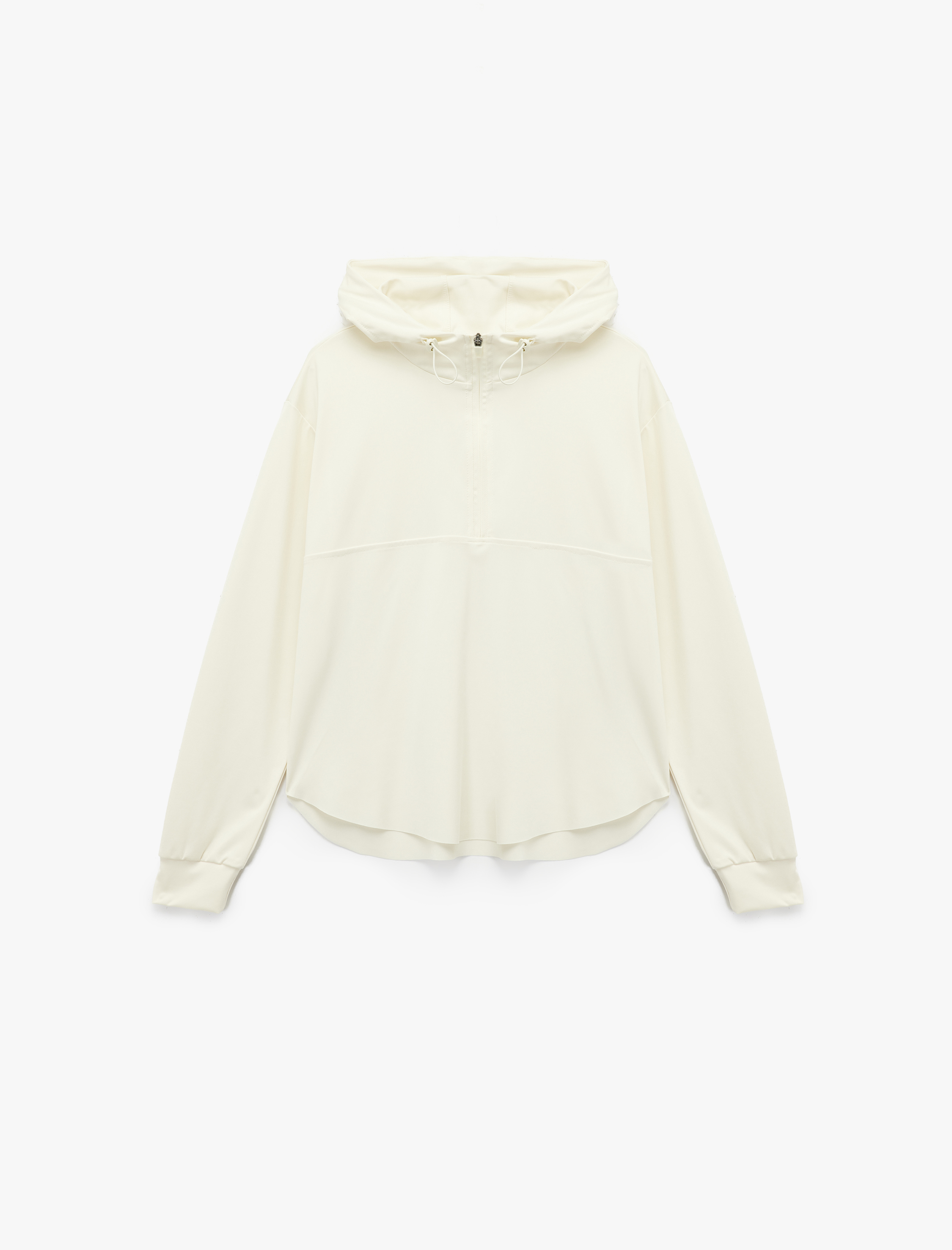   Yarım Fermuarlı Kapüşonlu Oversize Spor Sweatshirt