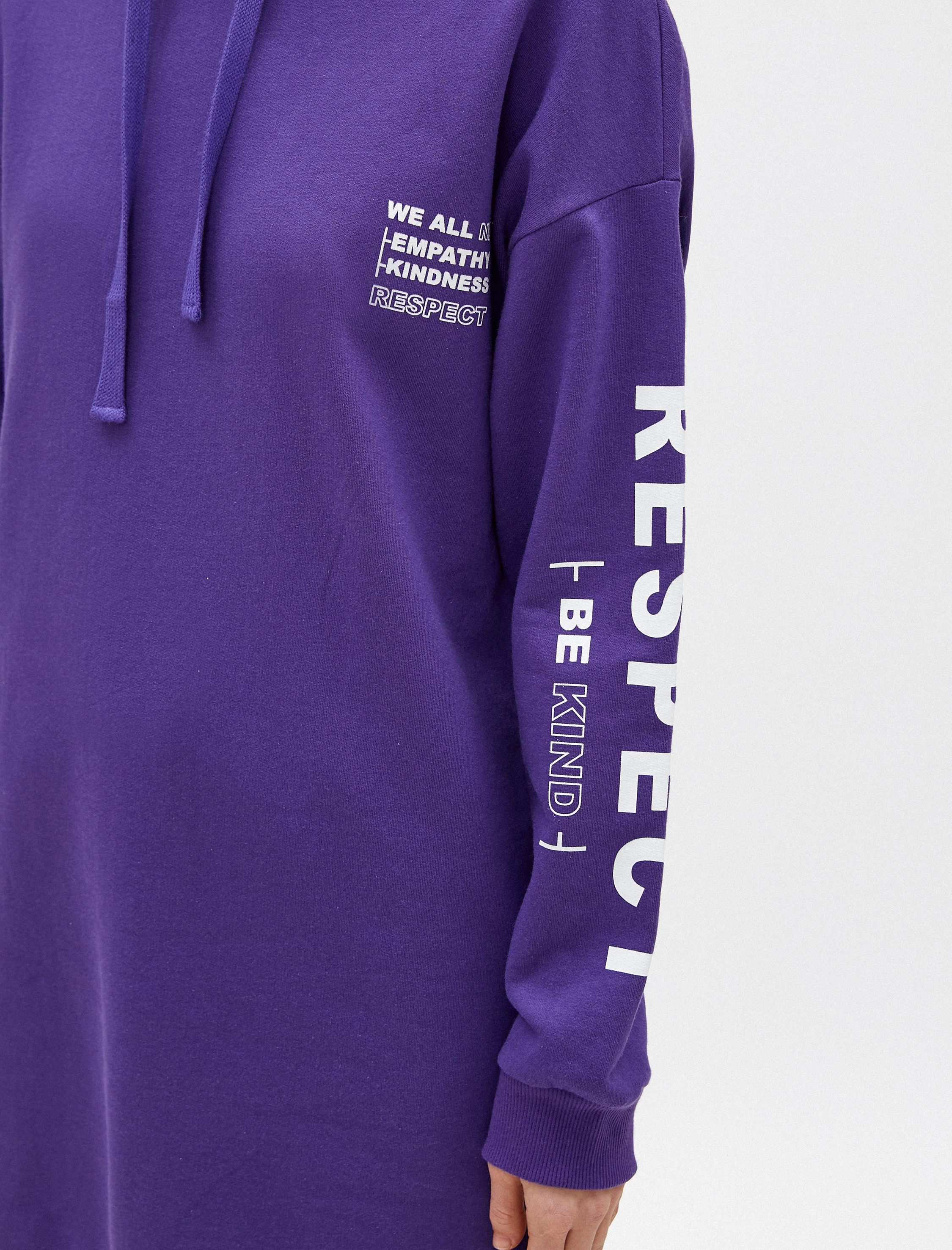   Pamuklu Kapüşonlu Yazılı Baskılı Sweatshirt