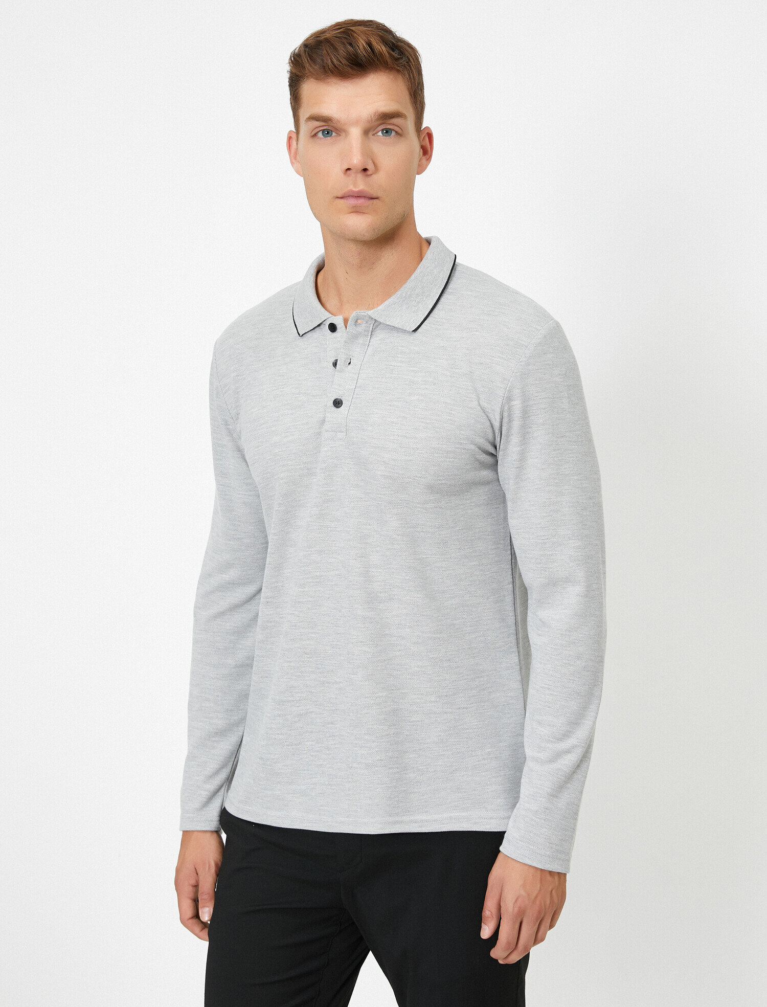   Polo Yaka Tişört Slim Fit Kısa Kollu Düğmeli