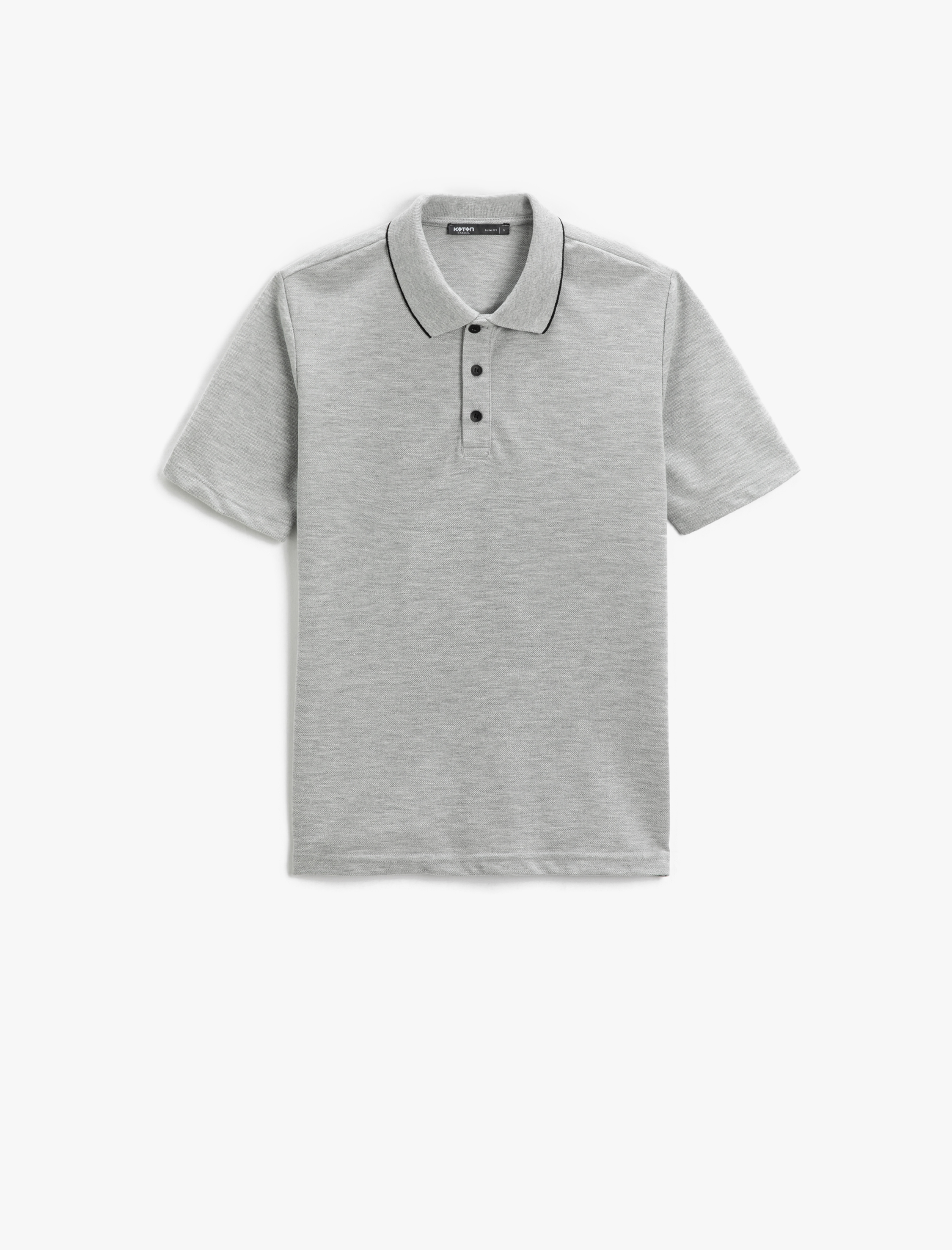   Polo Yaka Tişört Slim Fit Kısa Kollu Düğmeli