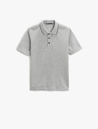 Polo Yaka Tişört Slim Fit Kısa Kollu Düğmeli