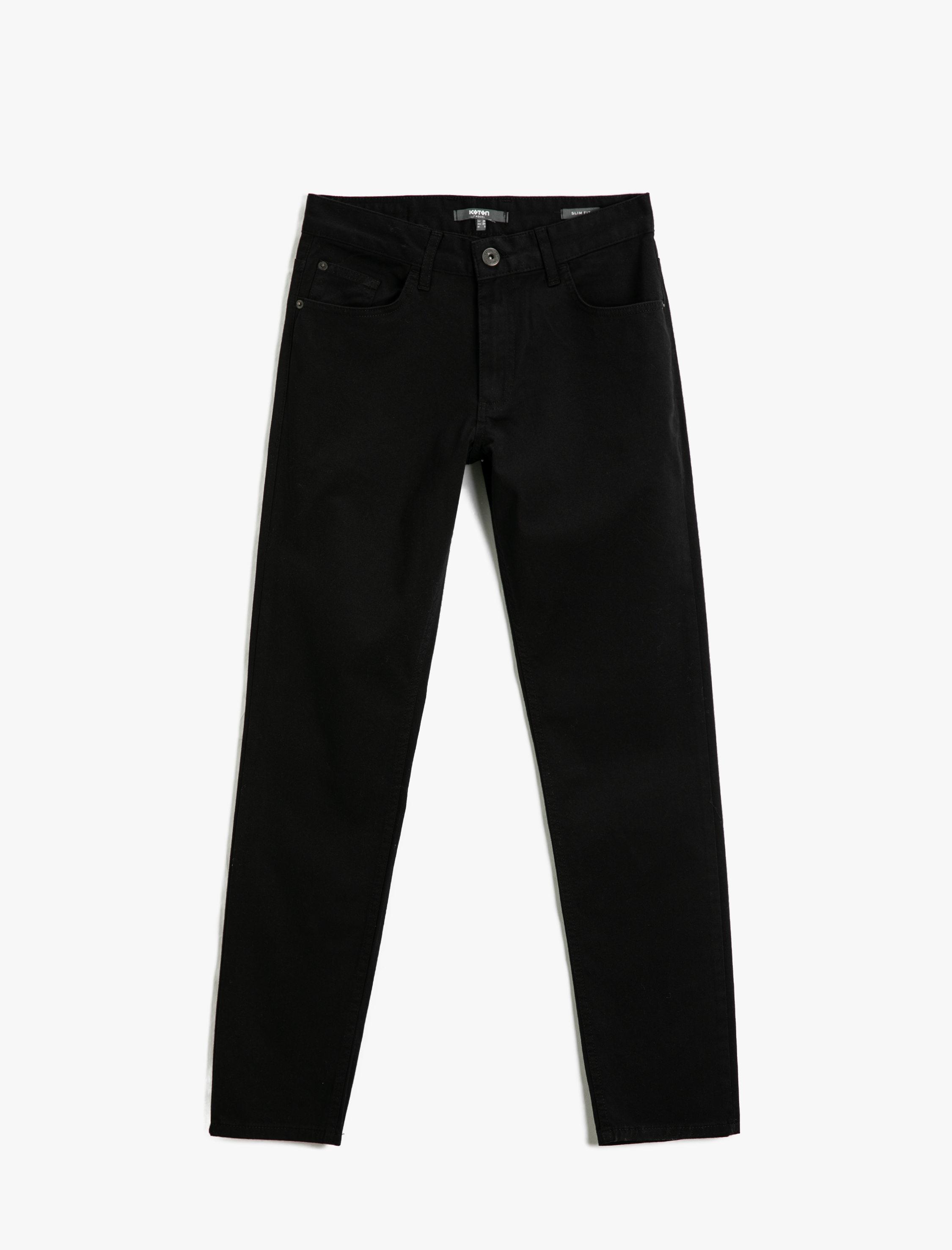   Basic Pantolon Dar Kesim Pamuklu Cep Detaylı