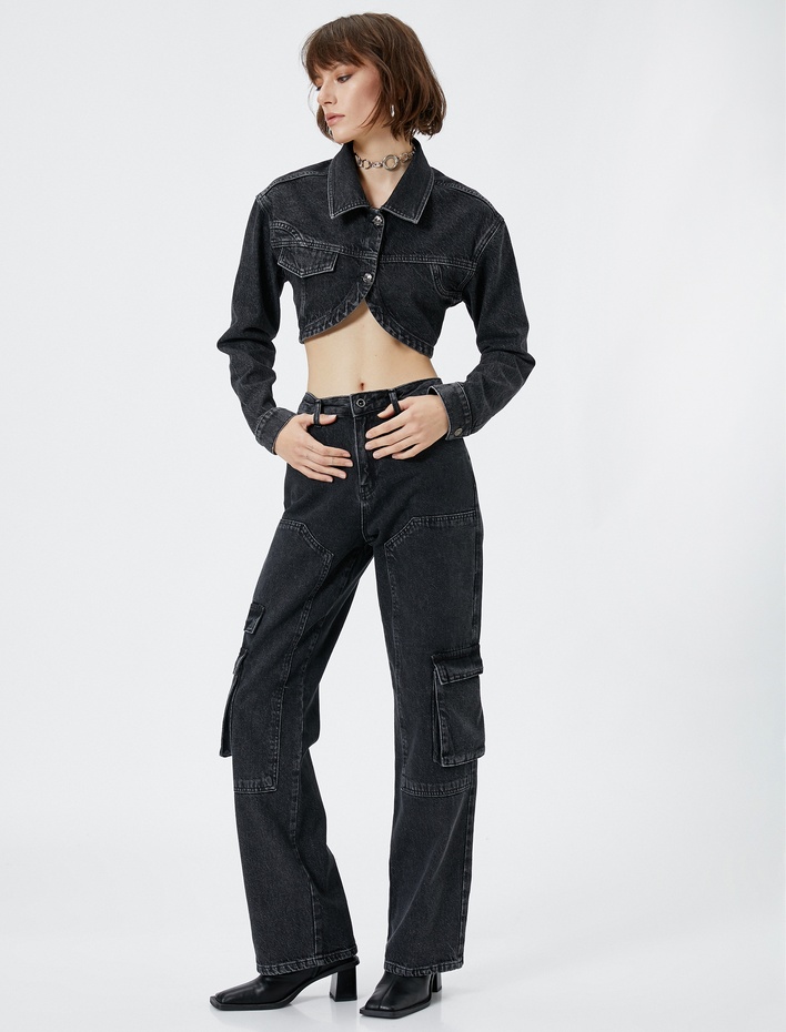  Kot Kargo Pantolon Düz Paça - Eve Jeans