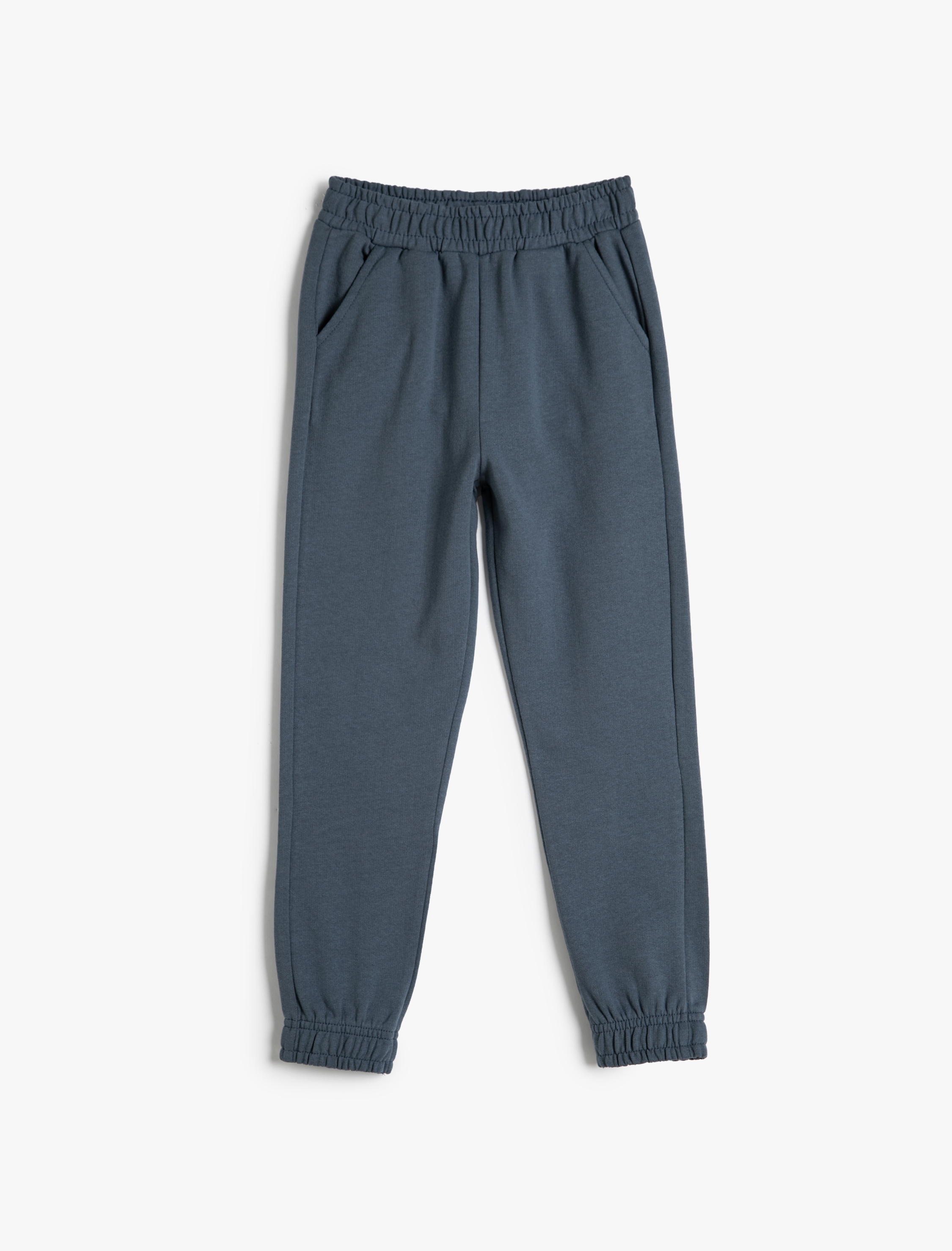  Kız Çocuk Basic Jogger Eşofman Altı Şardonlu Cepli Beli Lastikli Pamuklu Şardonlu