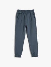 Basic Jogger Eşofman Altı Şardonlu Cepli Beli Lastikli Pamuklu Şardonlu