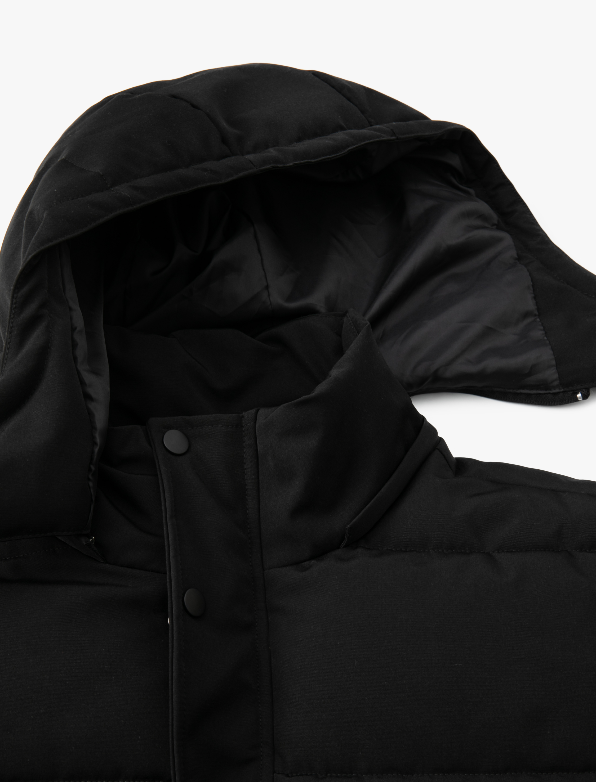   Şişme Mont Kapşonlu Fermuarlı Cep Detaylı Slim Fit