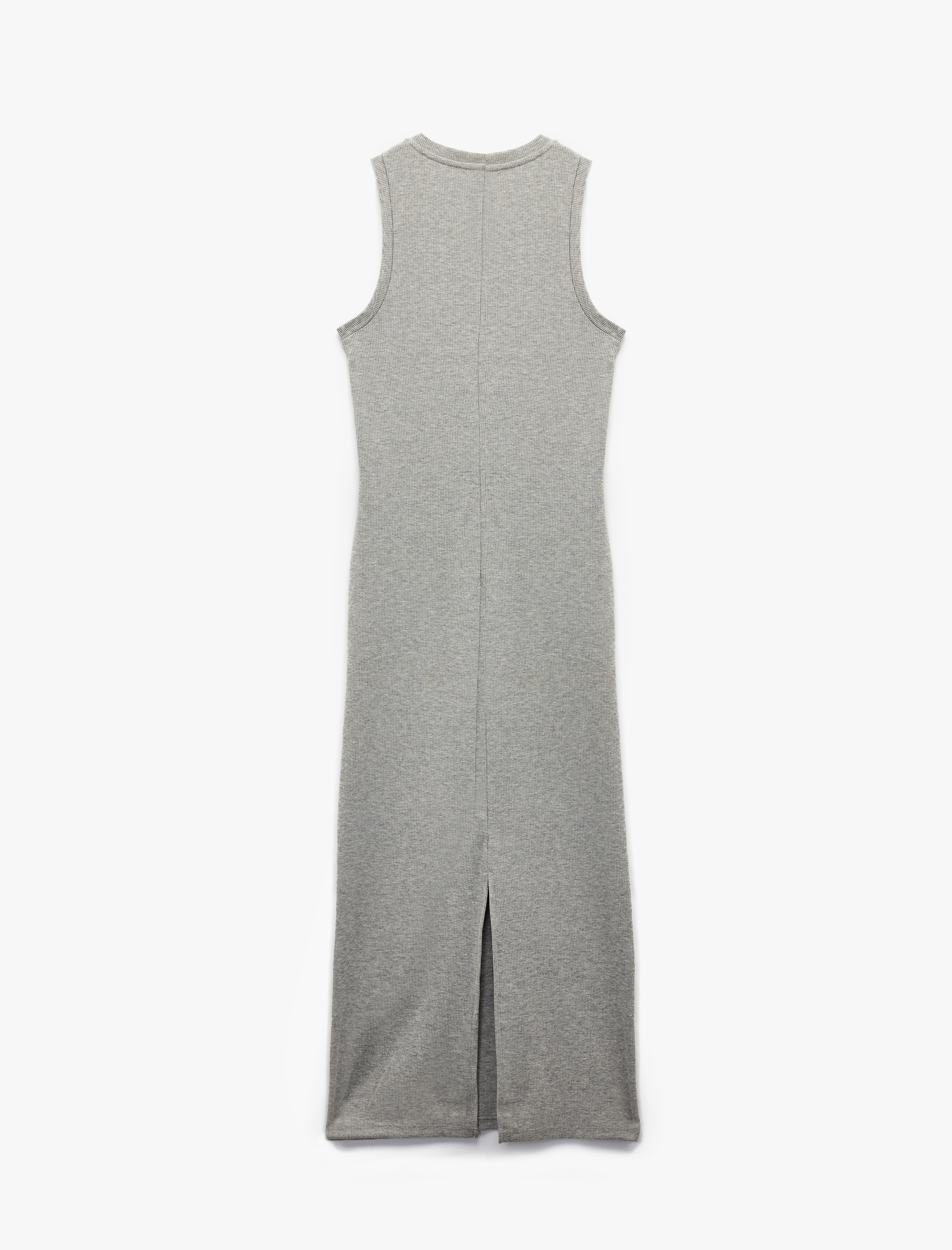   Bisiklet Yaka Kolsuz Slim Fit Midi Kalem Elbise
