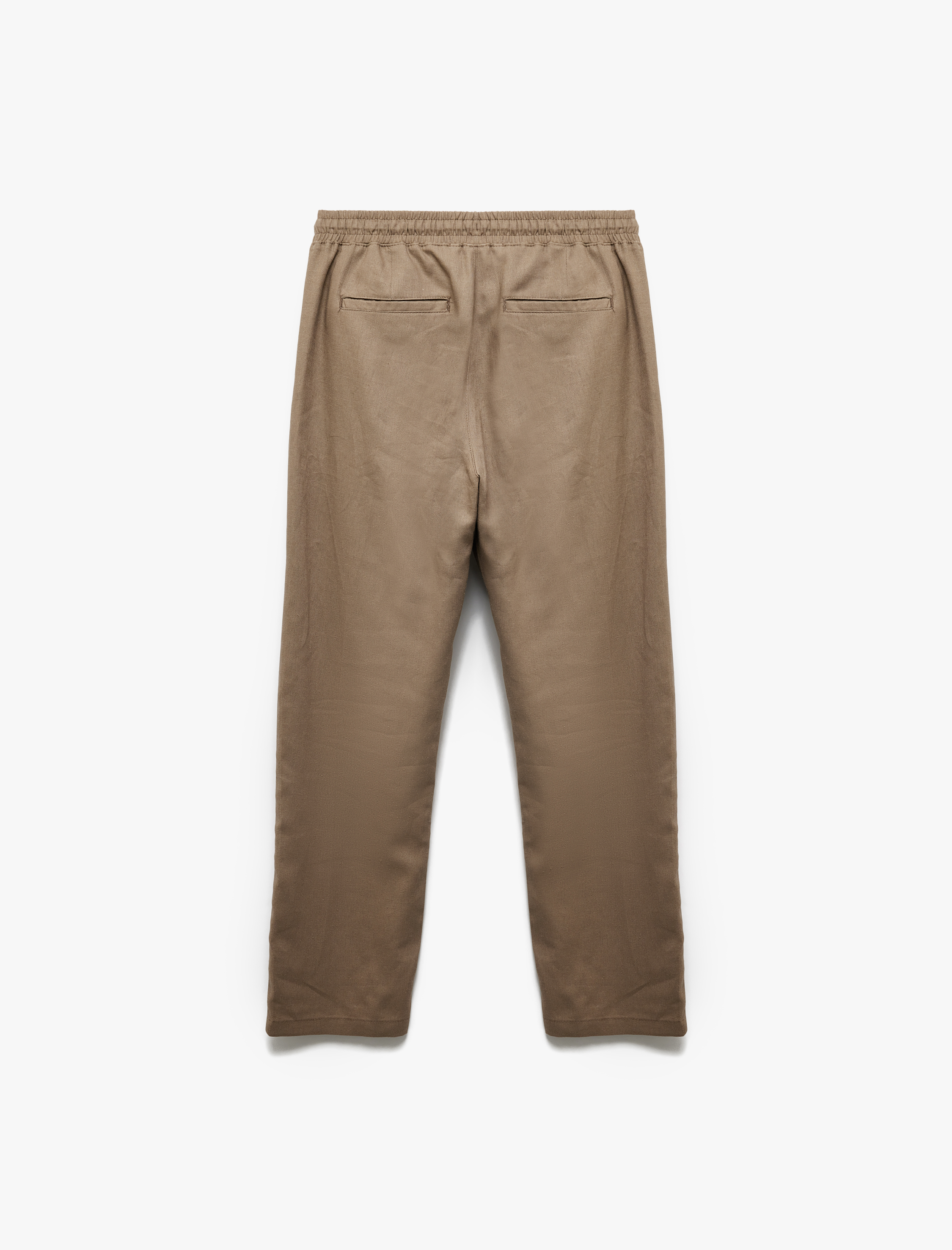   Beli Bağcıklı Keten Viskon Karışımlı Chino Pantolon