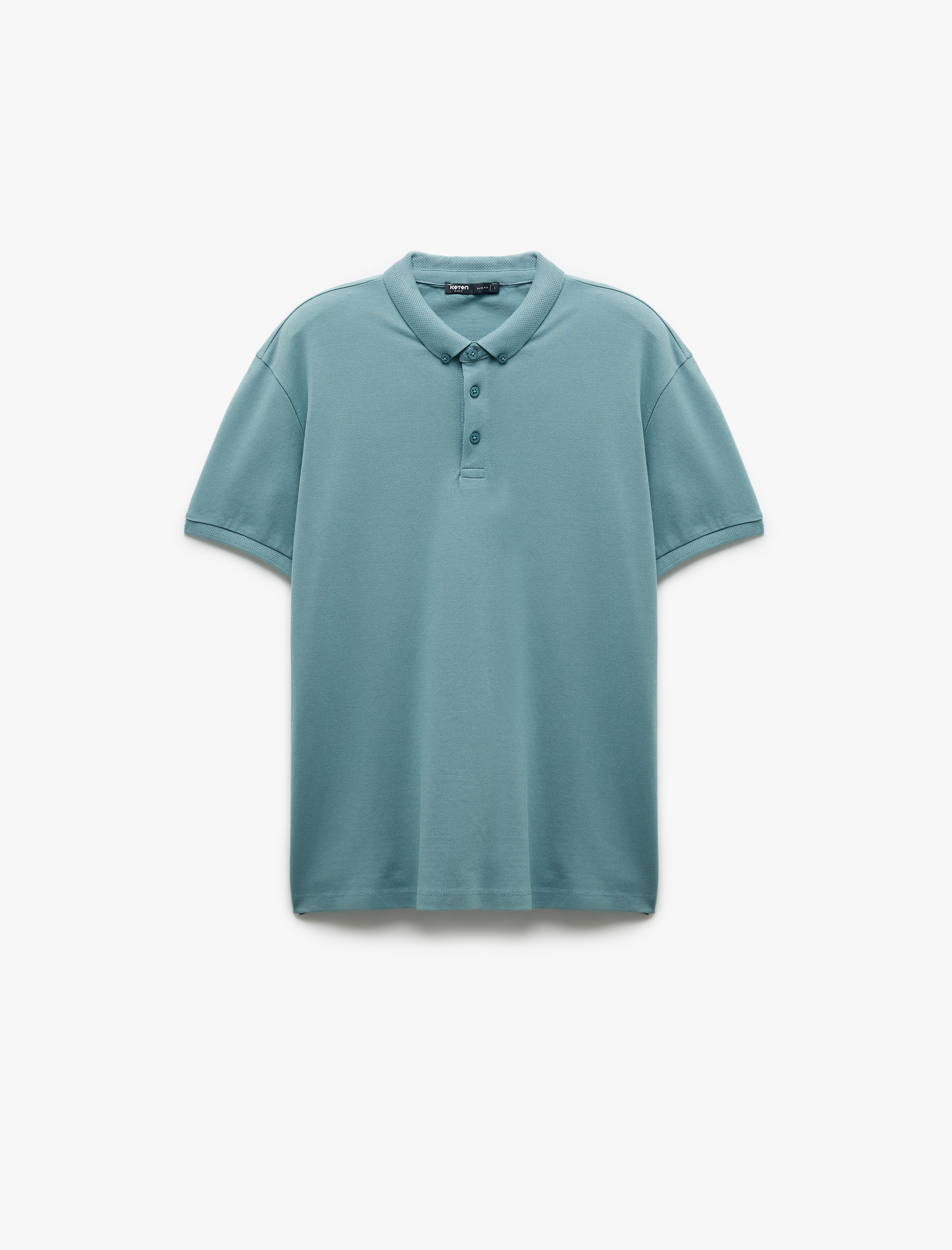   Kısa Kollu Düğme Detaylı Pamuklu Pike Kumaş Slim Fit Polo Yaka Tişört