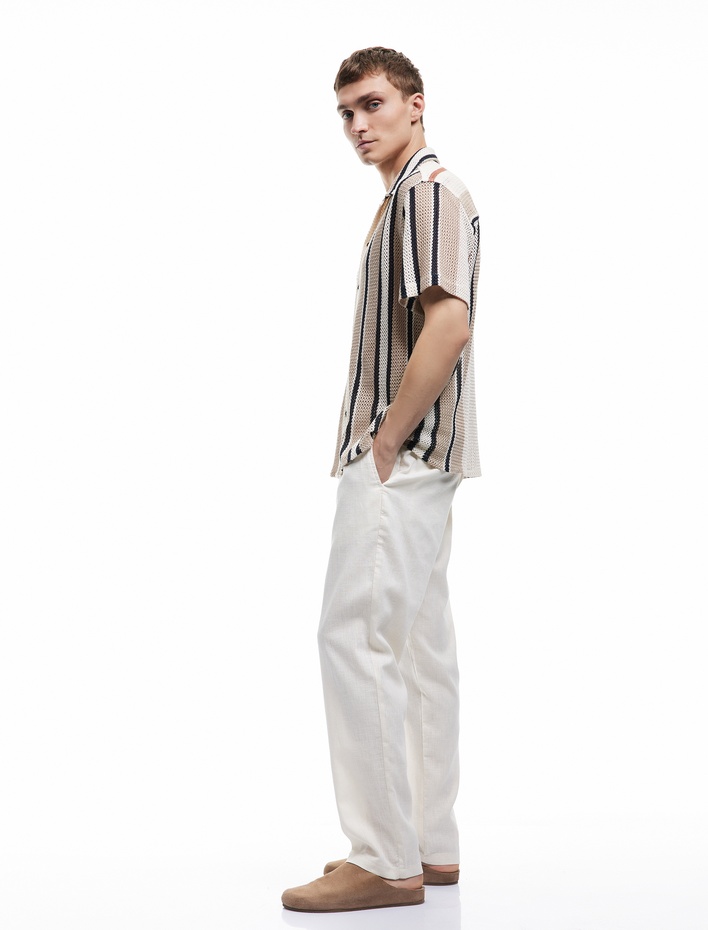 Cep Detaylı Regular Fit Beli Bağcıklı Pantolon