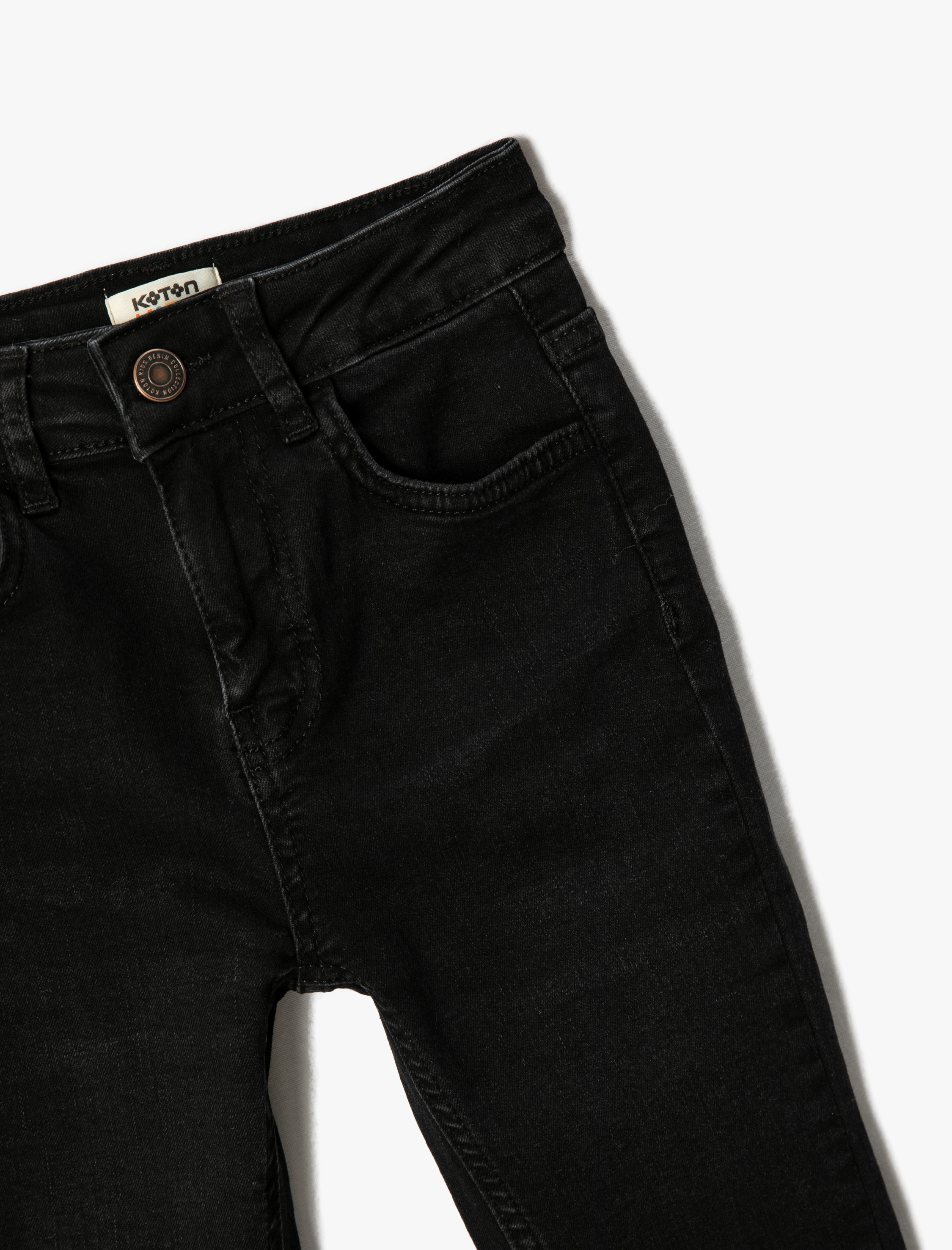  Erkek Çocuk Kot Pantolon Pamuklu Cepli - Slim Jean  Beli Ayarlanabilir Lastikli