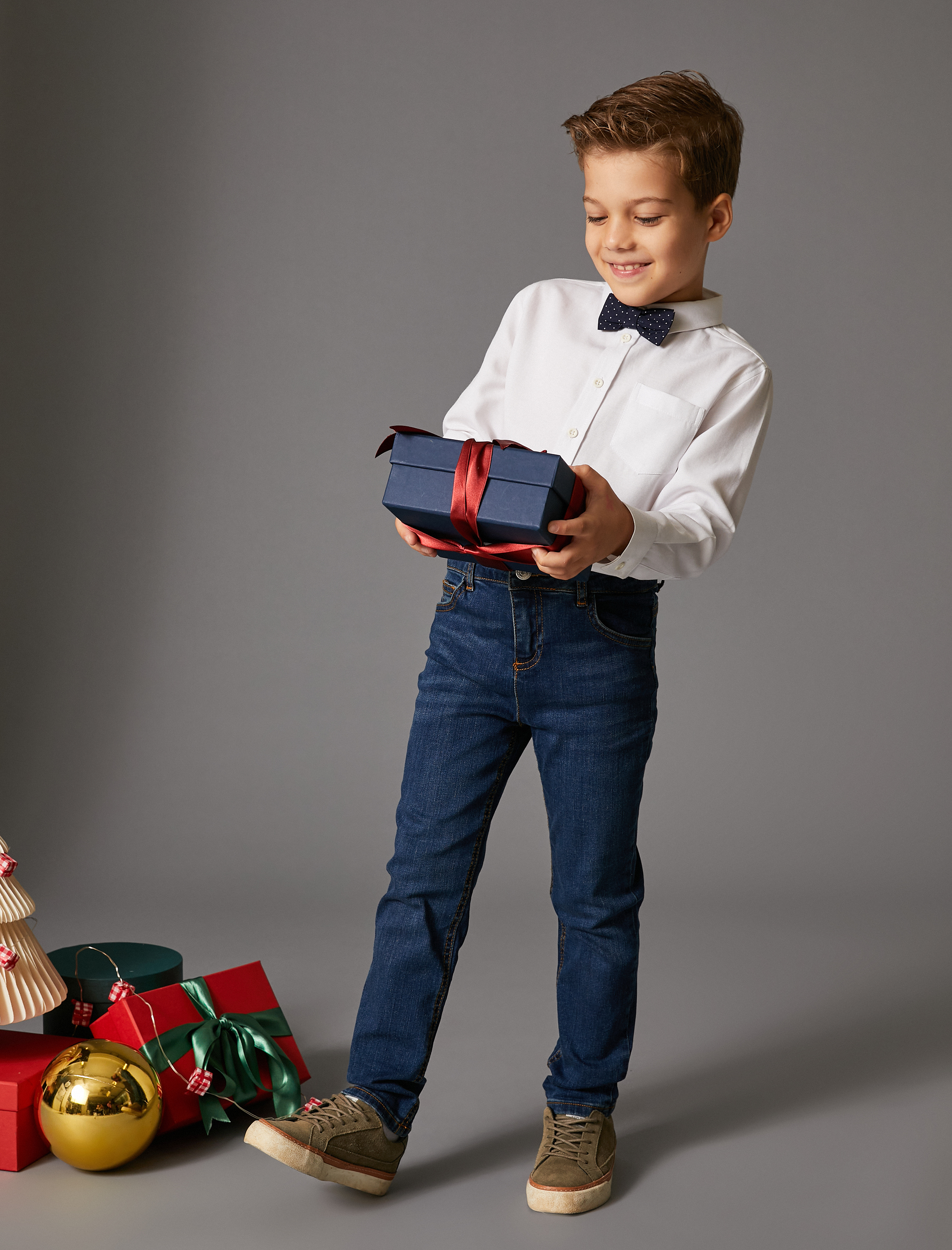  Erkek Çocuk Normal Bel Dar Paça Pamuklu Kot Pantolon - Slim Jean