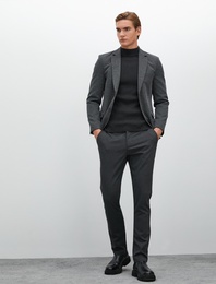 Klasik Pantolon Slim Fit Cep Detaylı Düğmeli