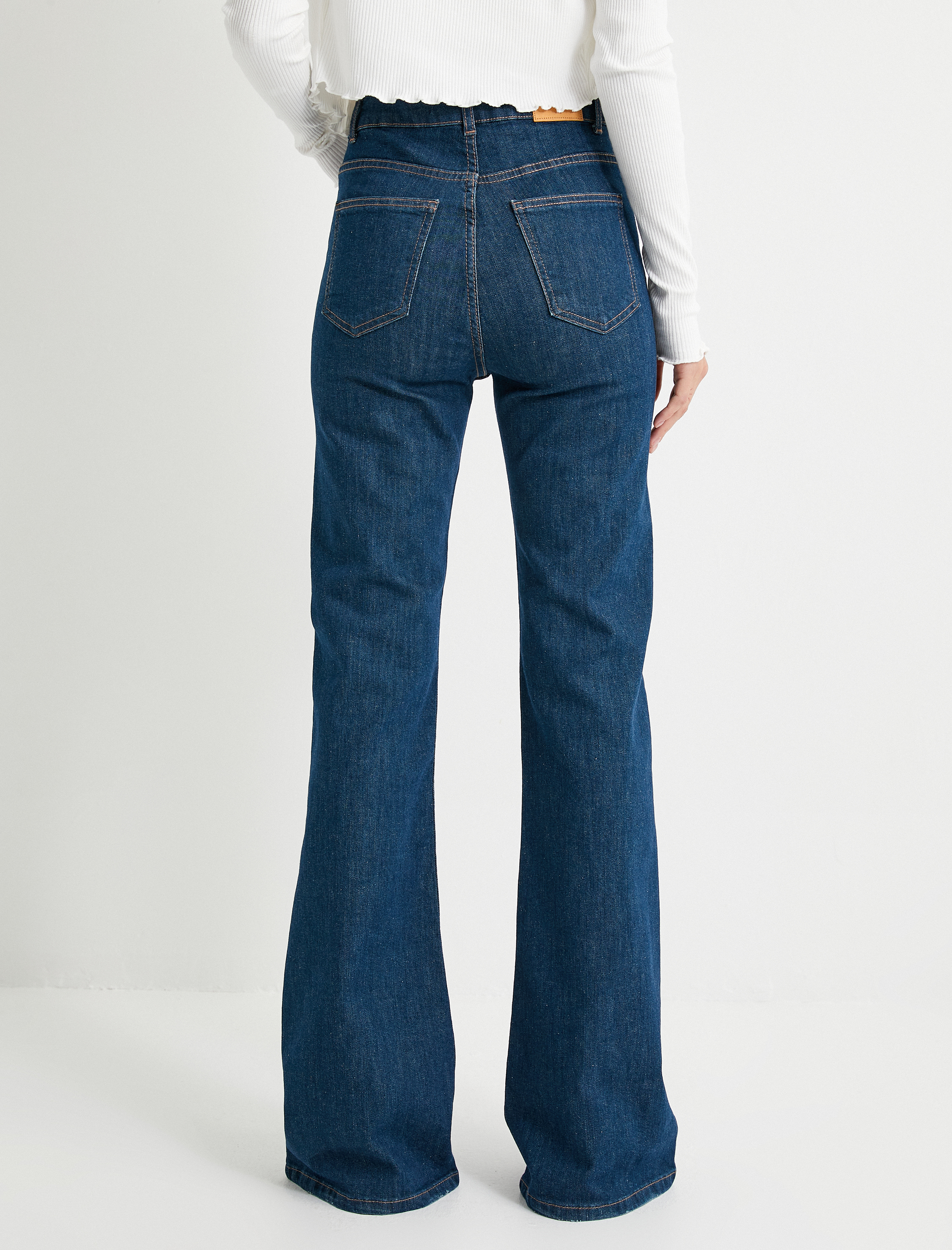   İspanyol Paça Kot Pantolon Slim Fit Standard Bel Esnek Pamuklu Cepli - Flare Jeans