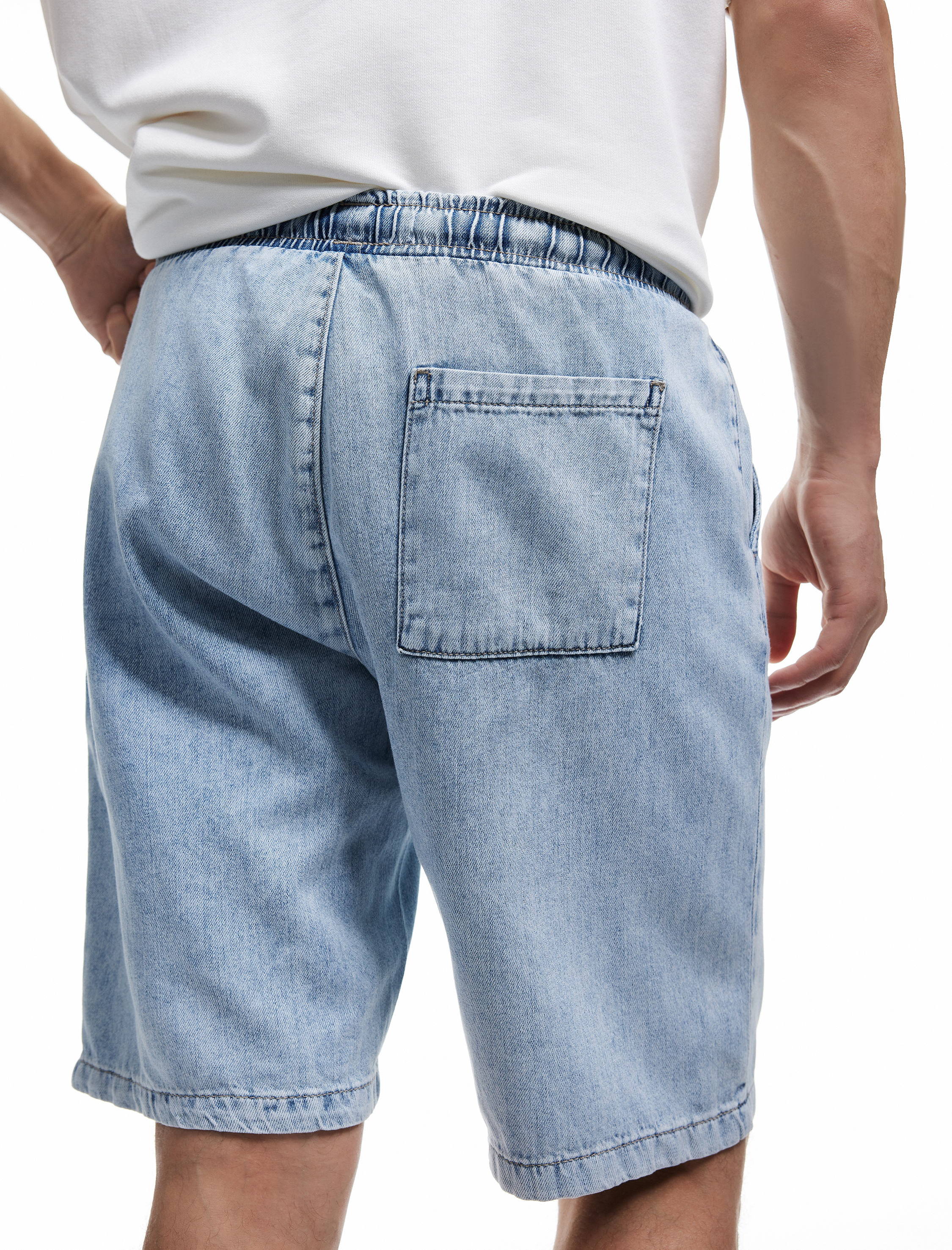   Beli Bağcıklı Cep Detaylı Bermuda Oversize Jean Şort