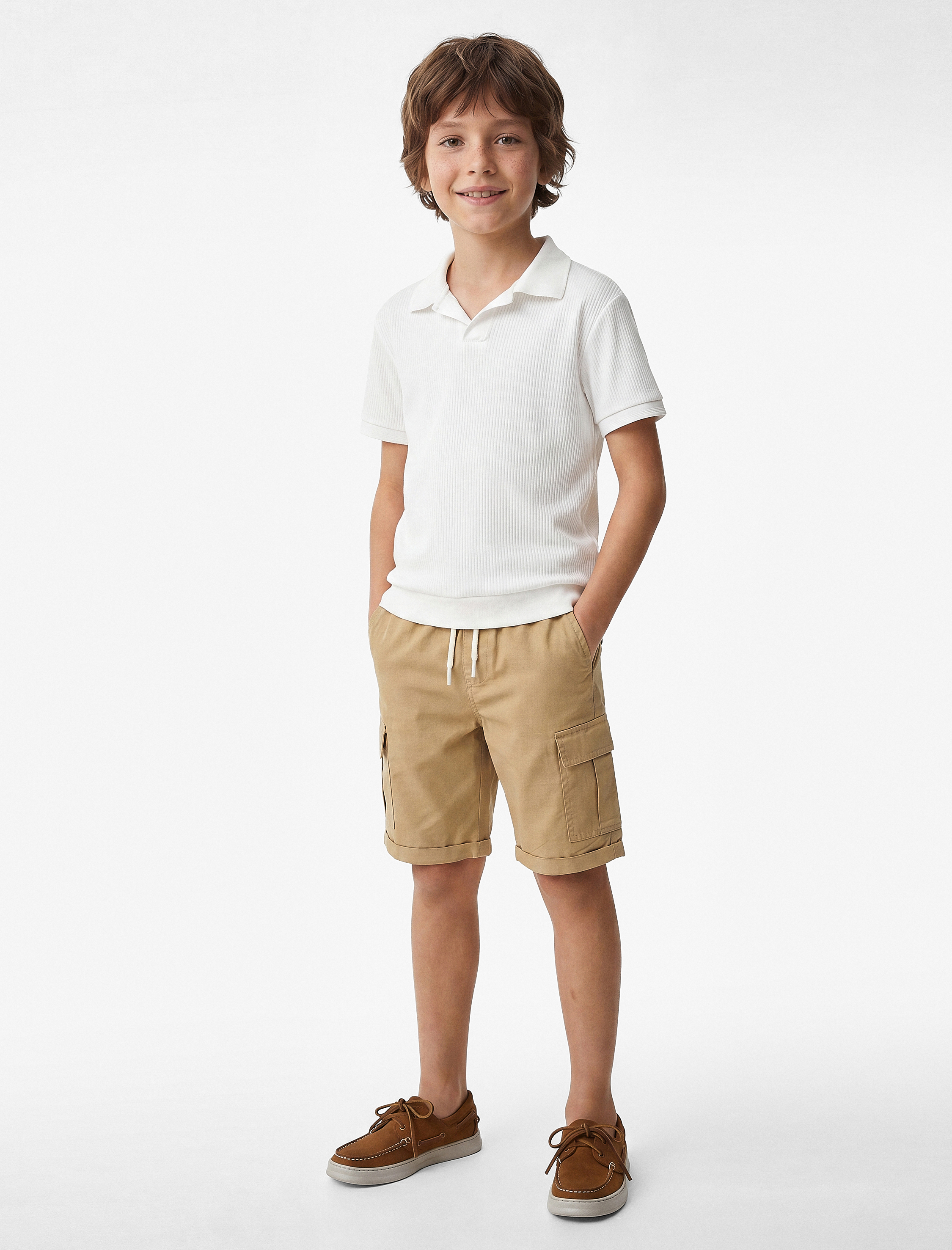  Erkek Çocuk Pamuklu Kısa Kollu Basic Polo Yaka Tişört