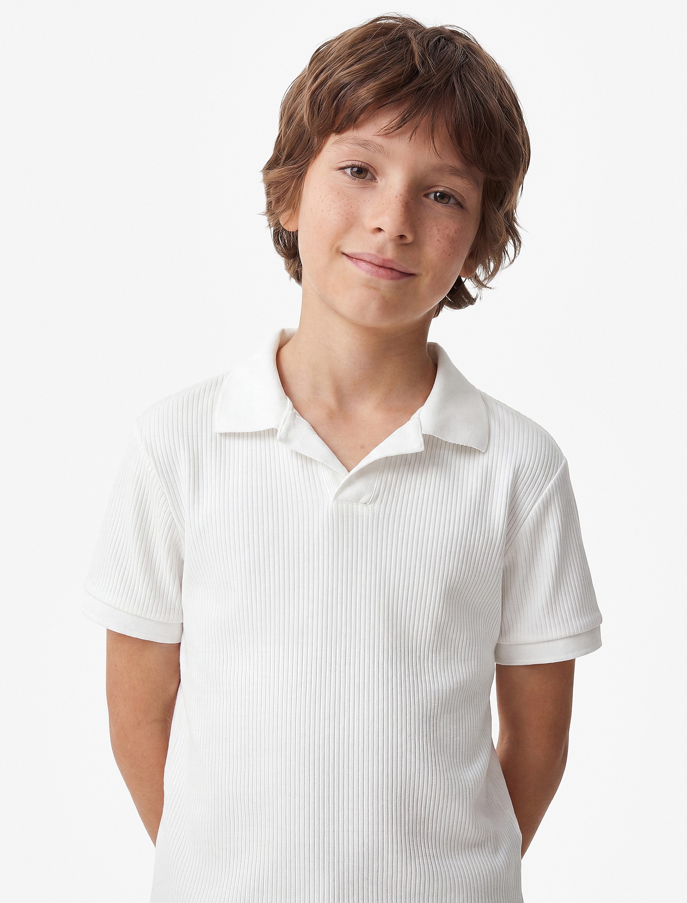 Erkek Çocuk Pamuklu Kısa Kollu Basic Polo Yaka Tişört