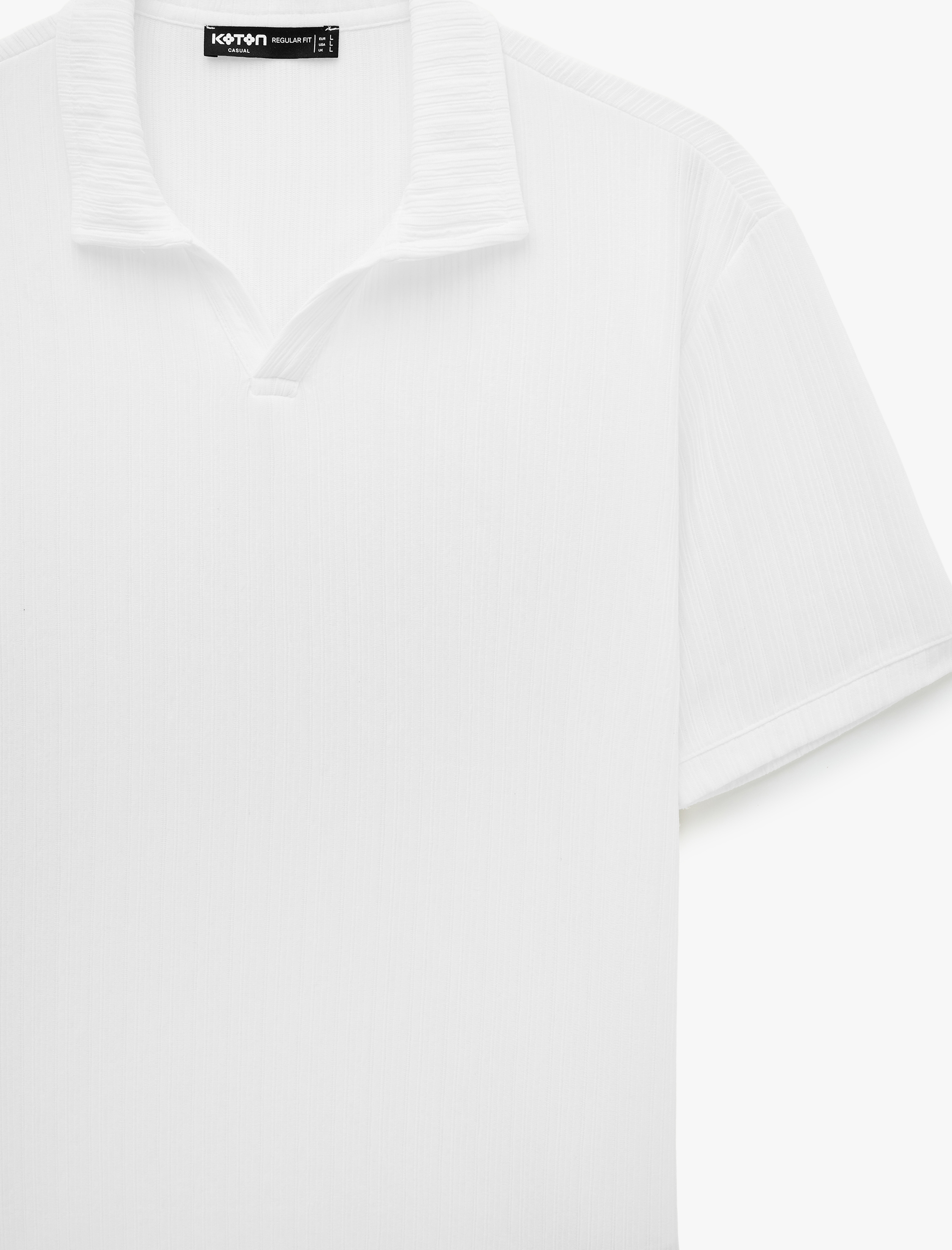   Regular Fit Kısa Kollu Dokulu Polo Yaka Tişört