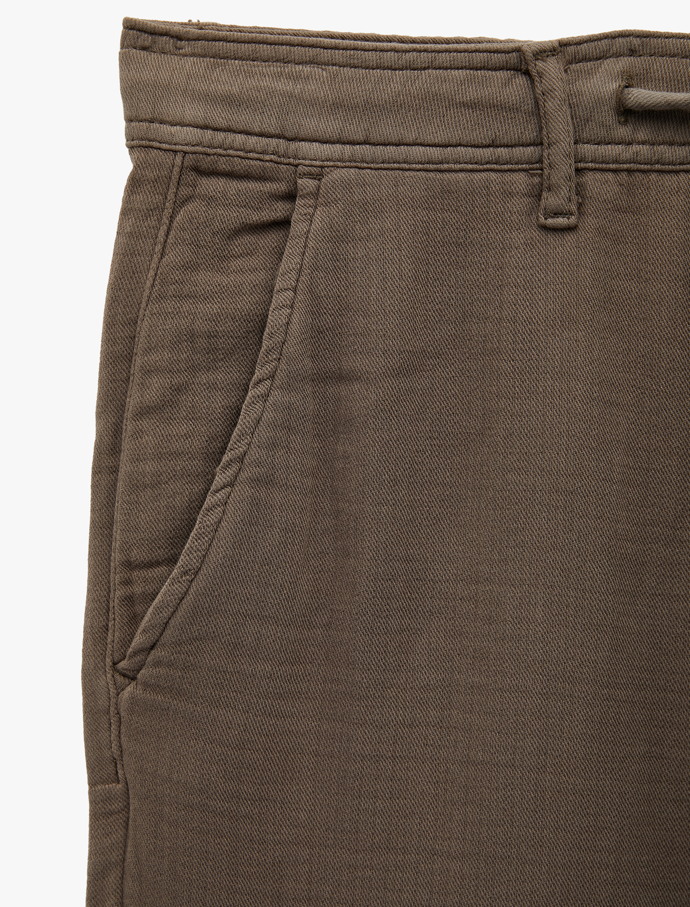   Pamuklu Cepli Straight Fit Beli Bağcıklı Düğmeli Pantolon