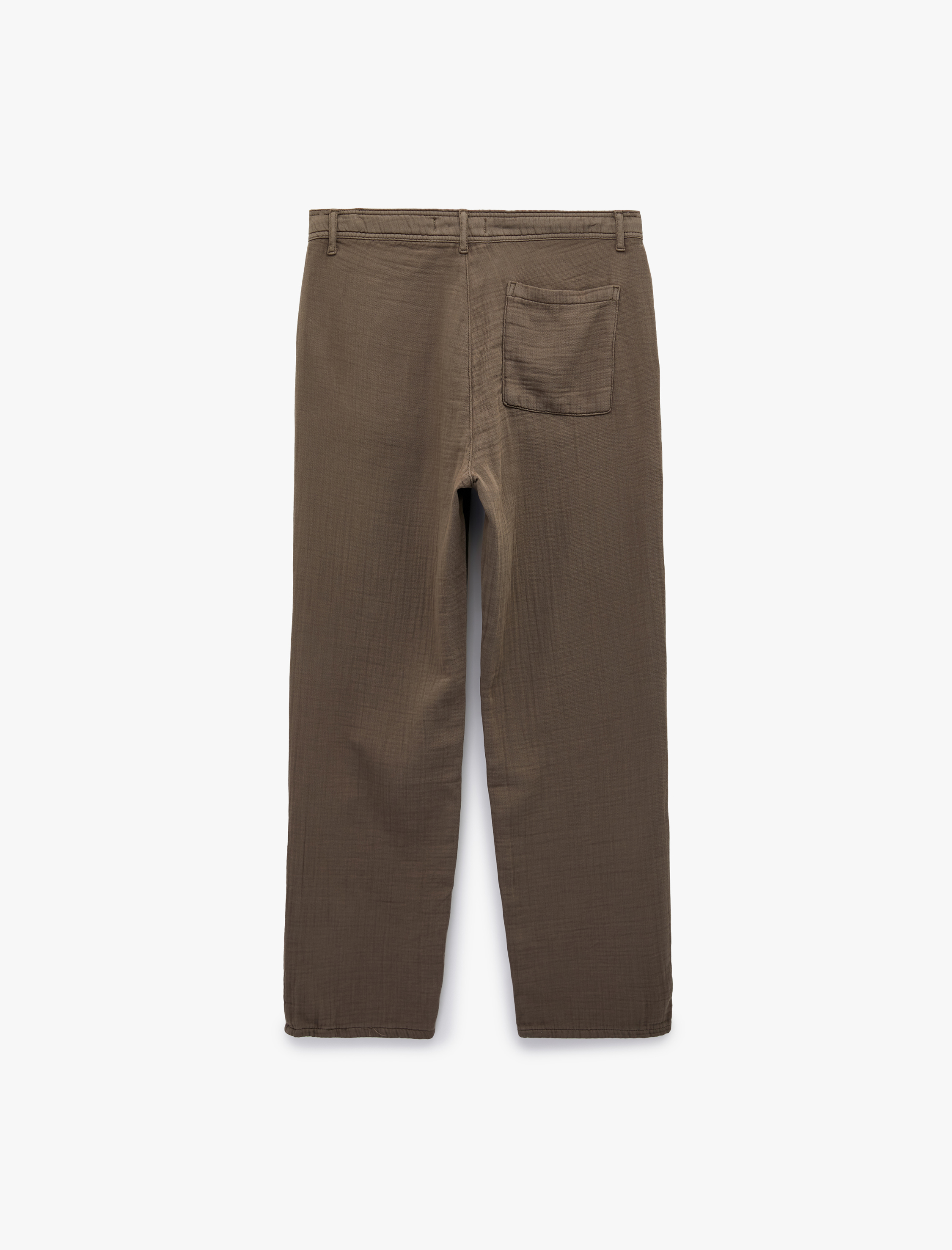   Pamuklu Cepli Straight Fit Beli Bağcıklı Düğmeli Pantolon