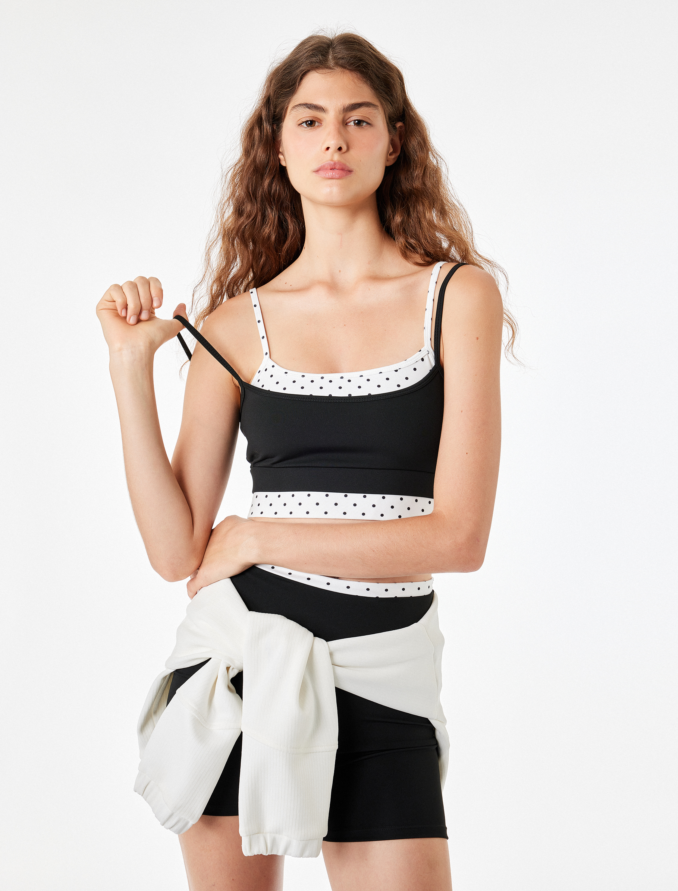   İp Askılı Kolsuz Slim Fit İkili Puantiyeli Sporcu Sütyeni