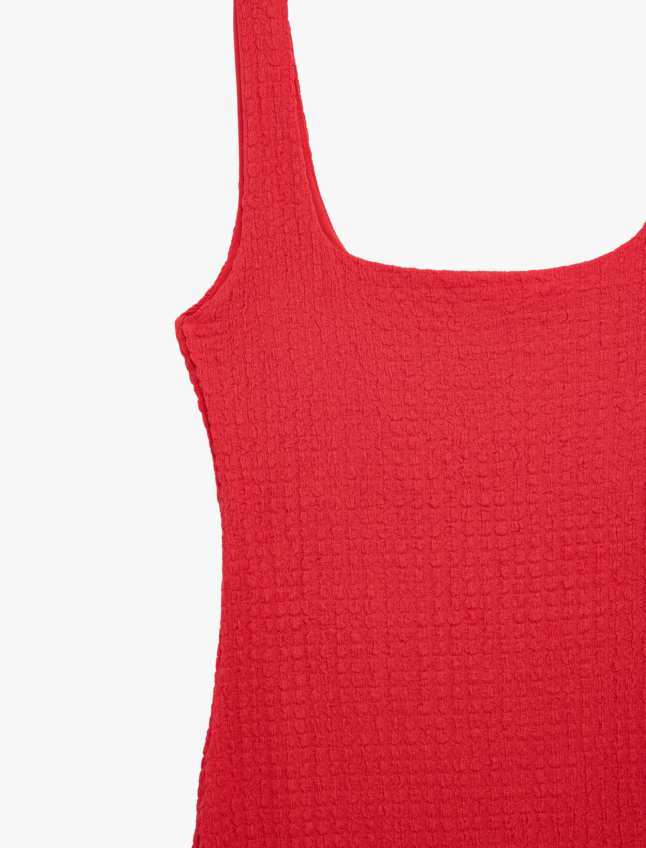   Koton X Sibil Çetinkaya - Kare Yaka Kalın Askılı Bodycon Uzun Kalem Elbise