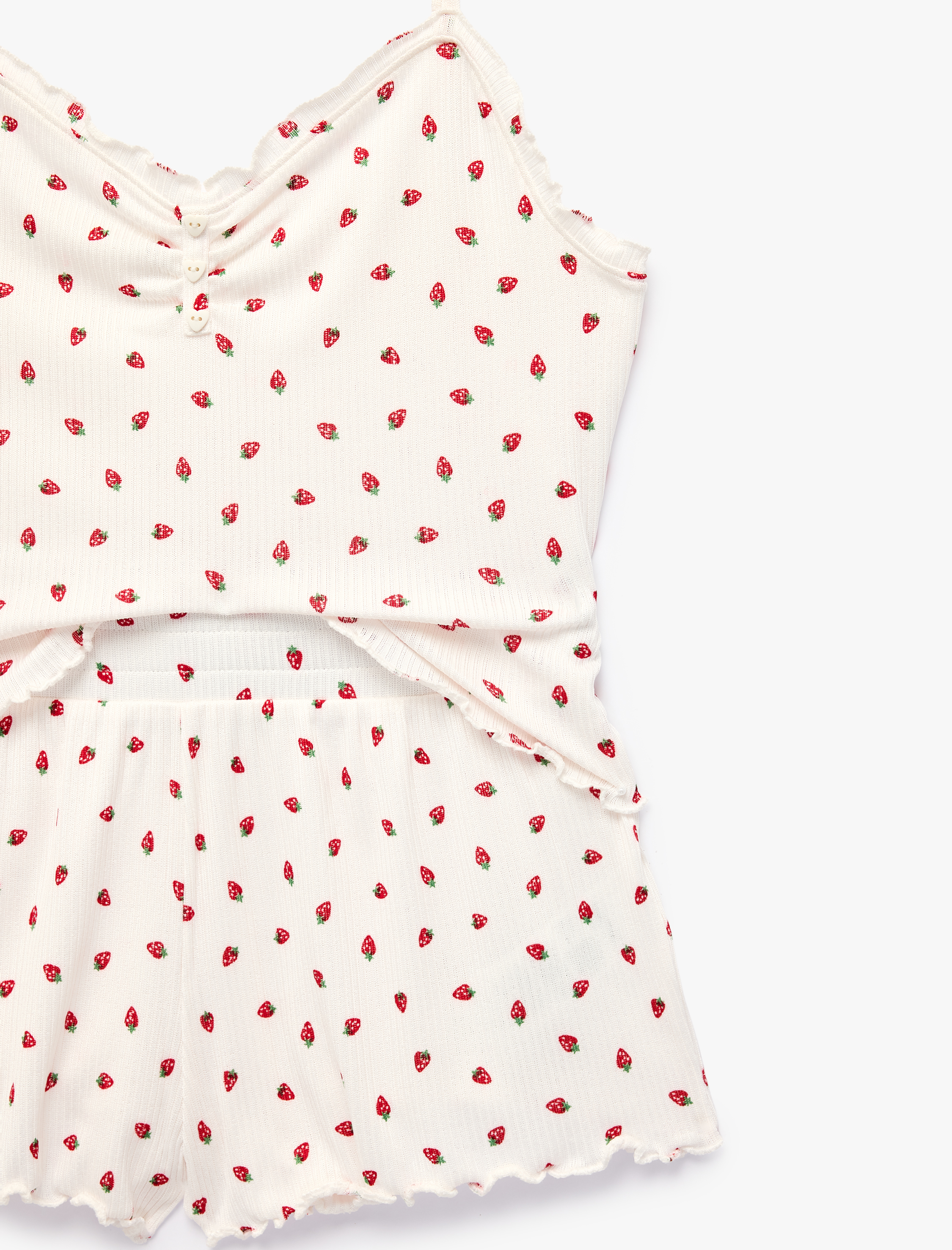   Desenli Rahat Kesim Şortlu Pijama Takımı