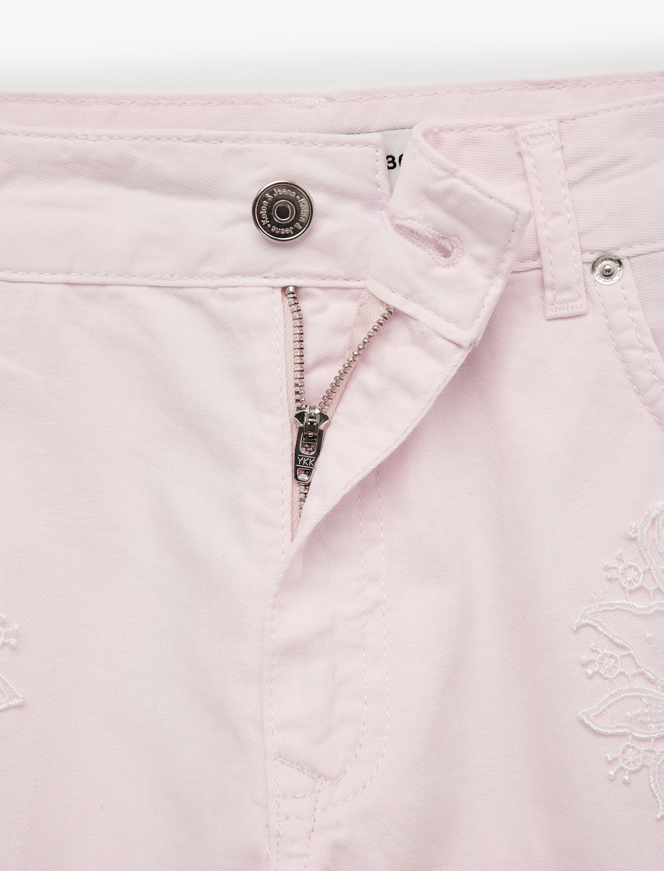   Dantel Detaylı Pamuklu Cepli Rahat Kalıp Mini Şort