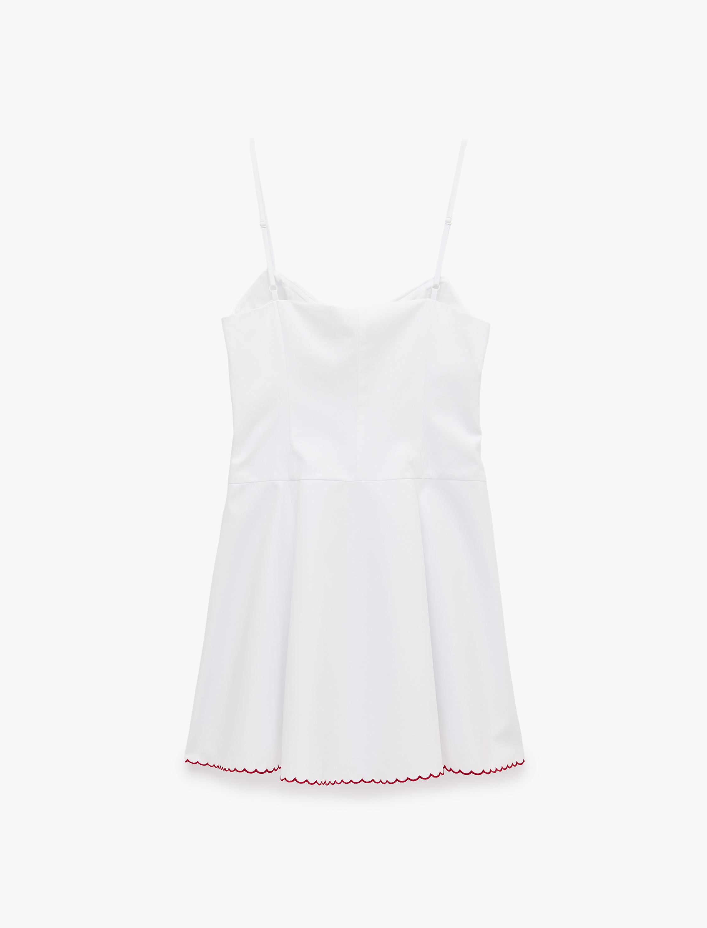   Koton X Sibil Çetinkaya - Pamuklu Kalp Yaka Çiçek İşleme Detaylı Korse Detaylı İnce Askılı Mini Poplin Elbise