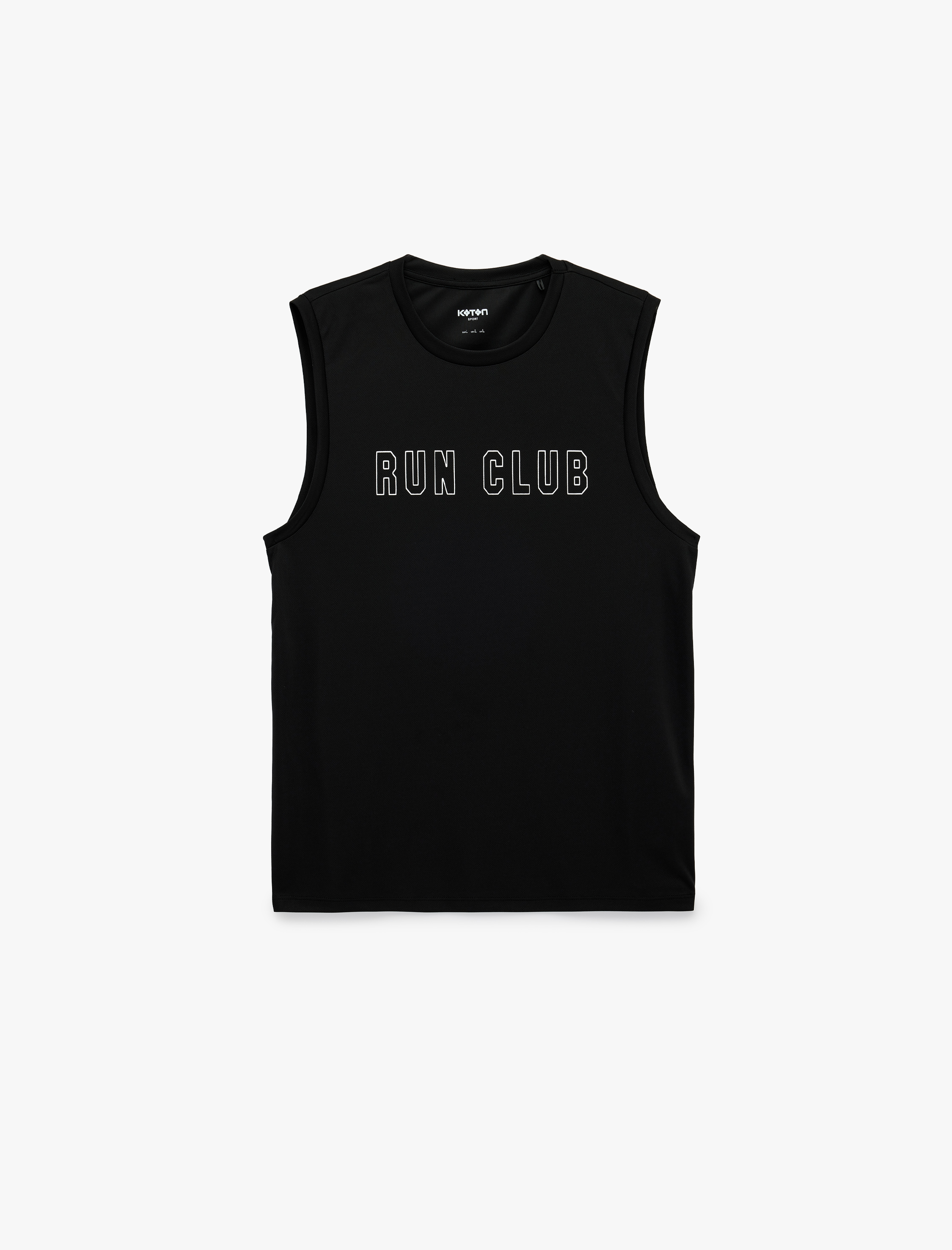   Regular Fit Bisiklet Yaka Kolsuz Baskılı Spor Atlet