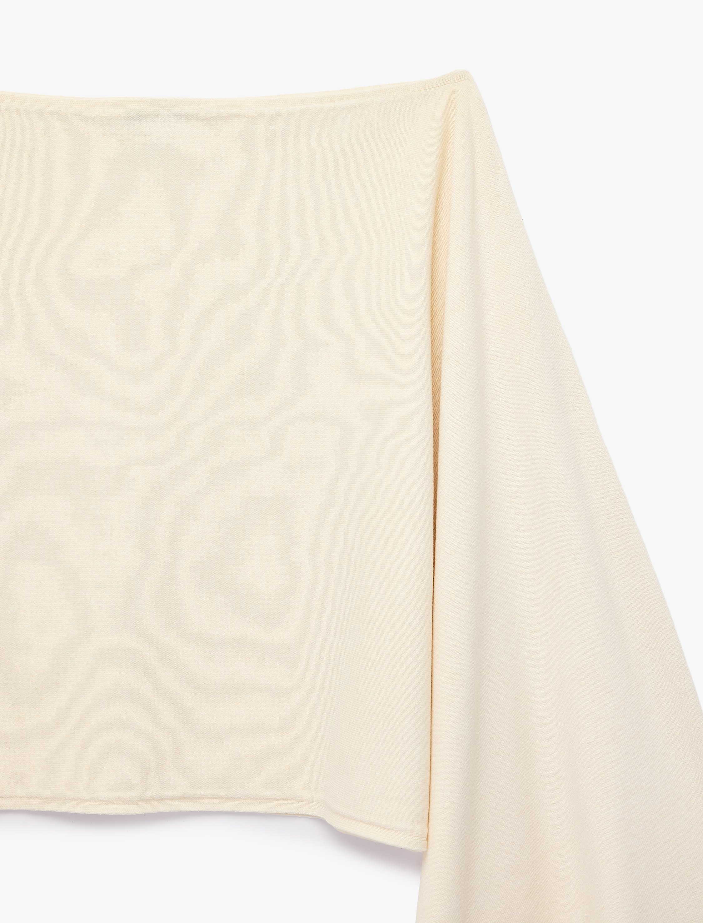   Viskon Karışımlı Slim Fit 3/4 Yarasa Kol Kayık Yaka Crop Kazak