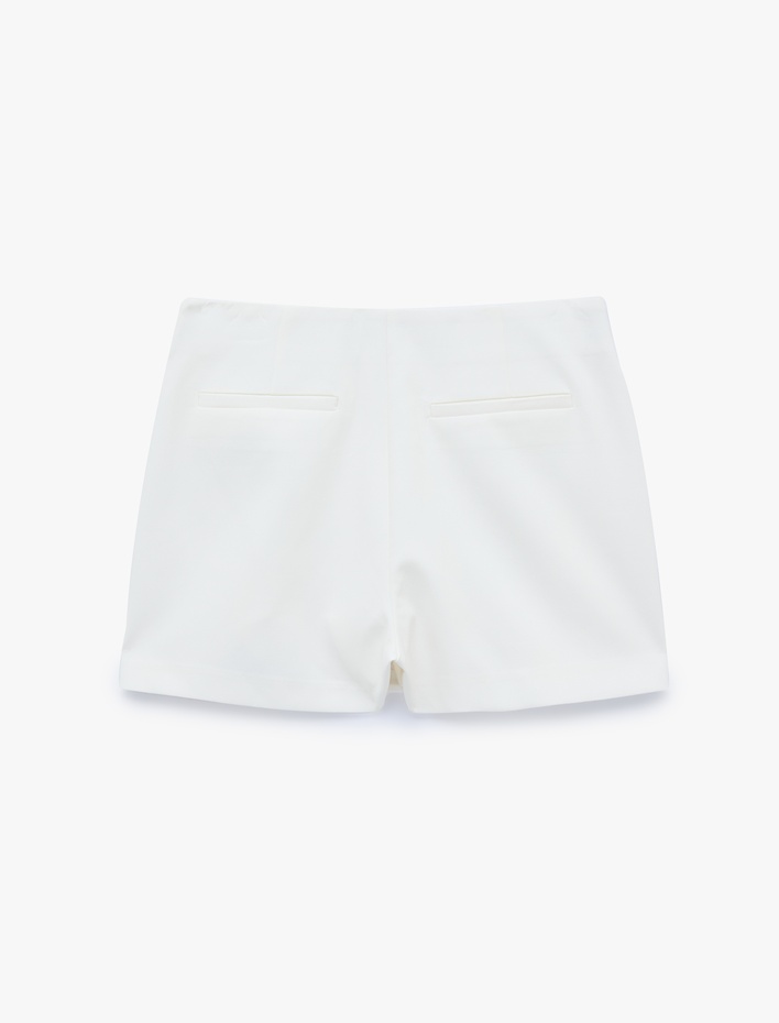  Slim Fit Cepli Kruvaze Süper Mini Şort Etek